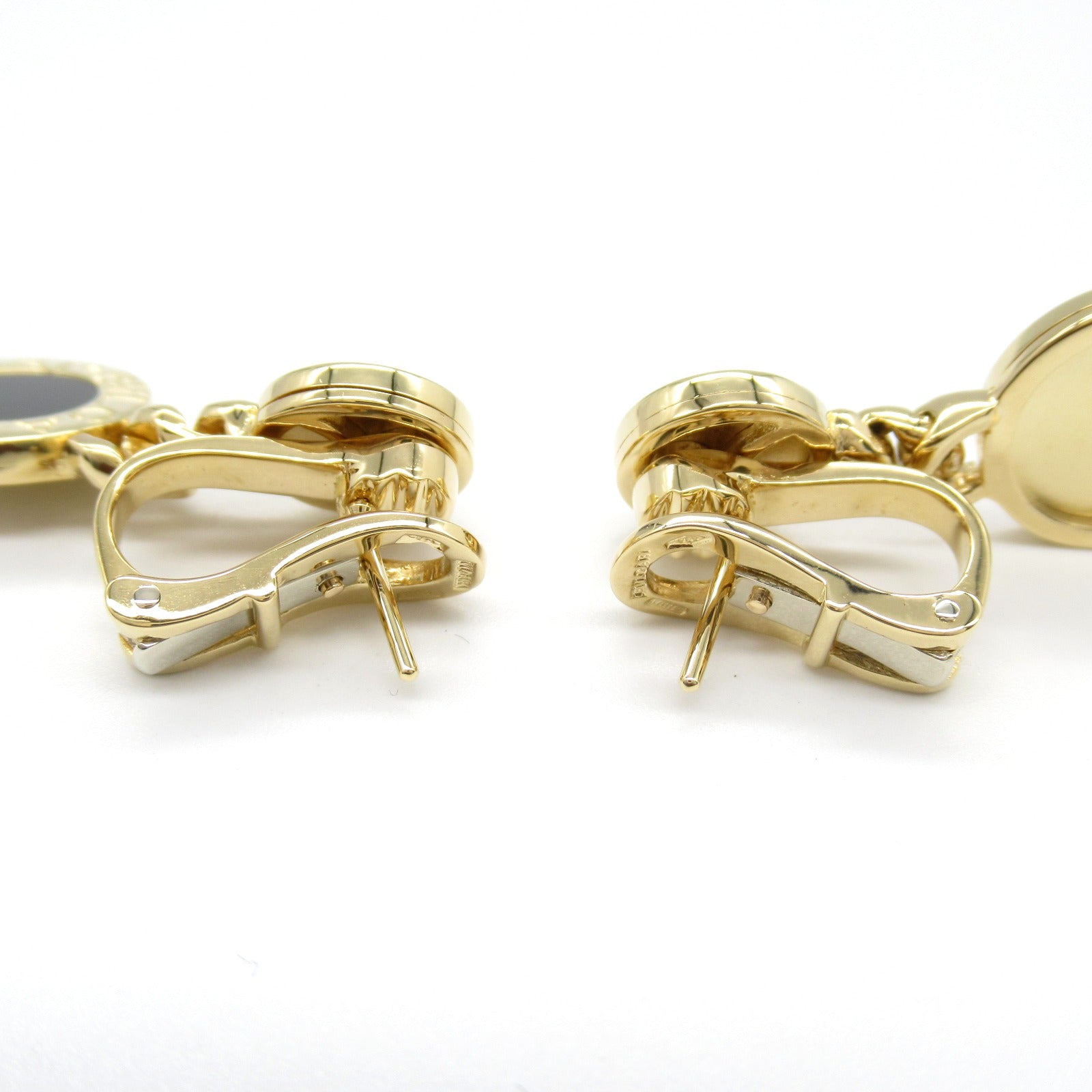 Bvlgari Onyx K18 Yellow Gold Earrings