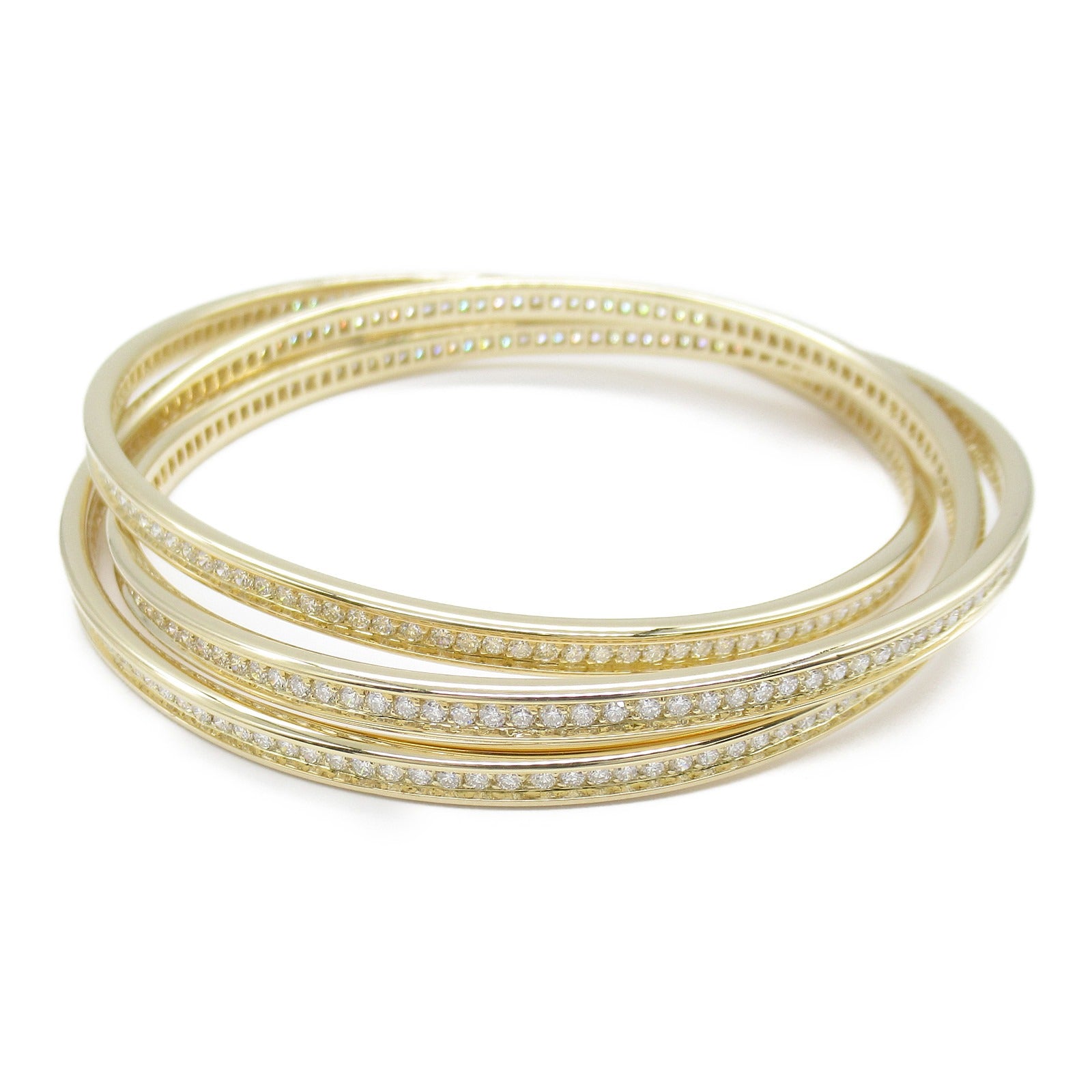 Cartier K18 Yellow Gold Diamond Bangle