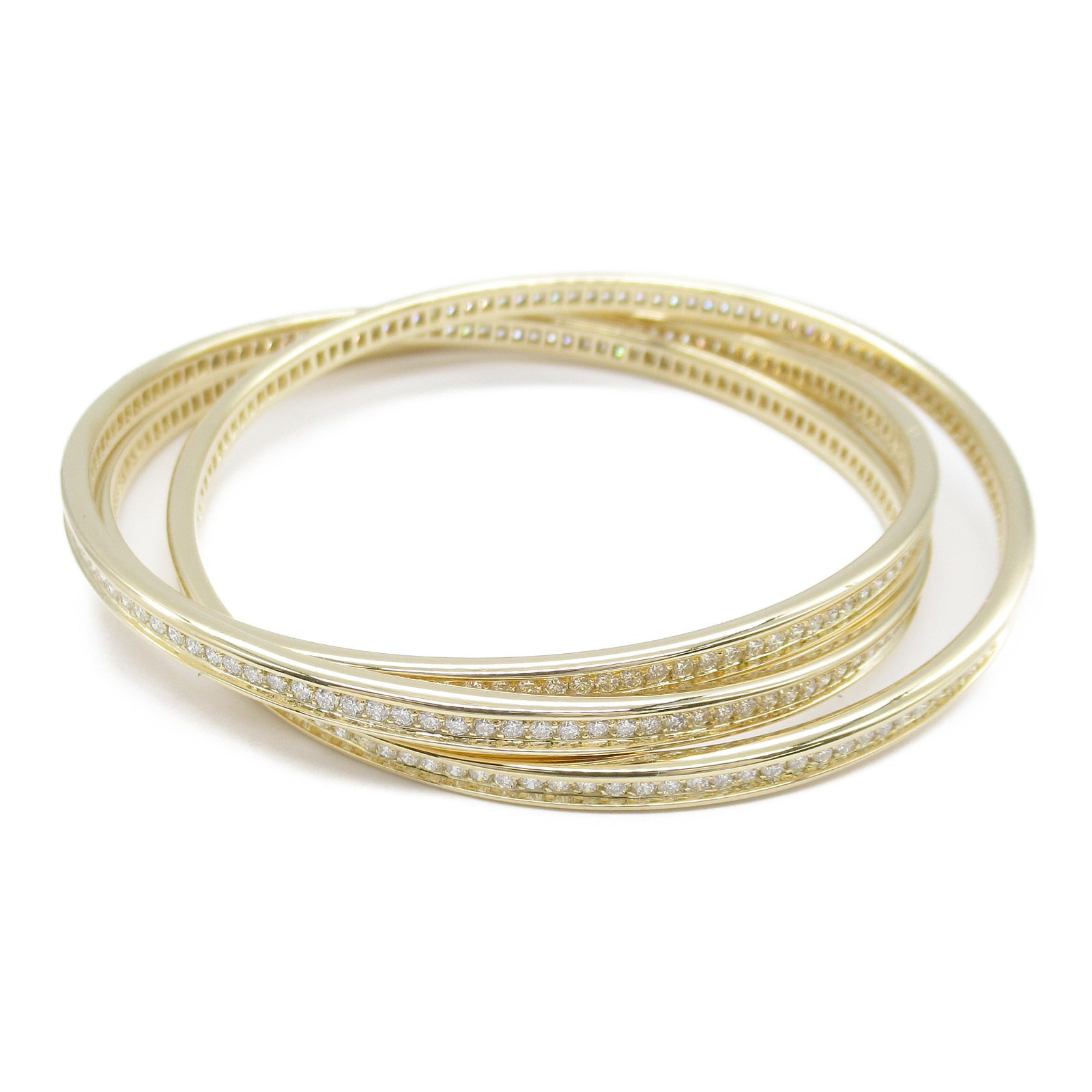 Cartier K18 Yellow Gold Diamond Bangle