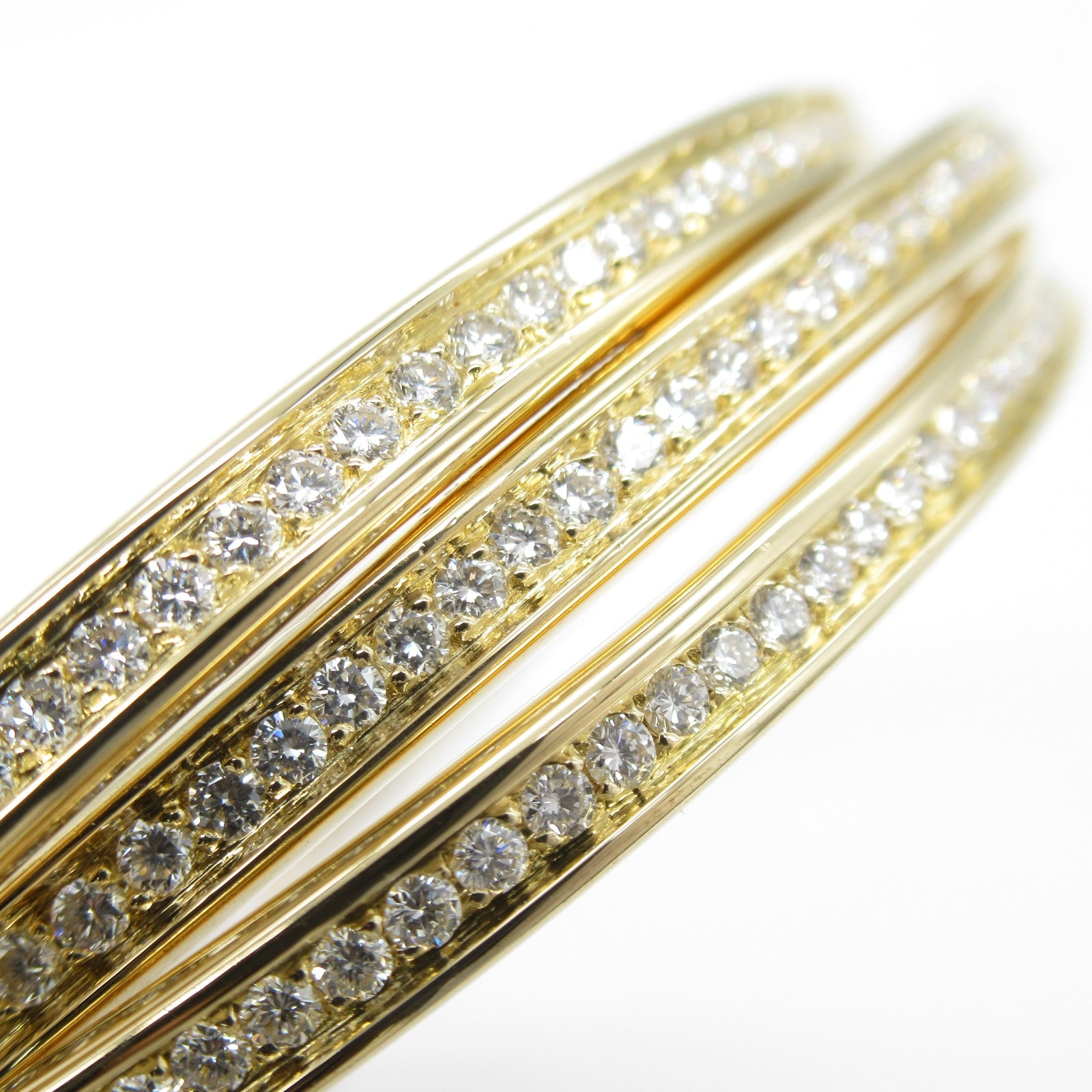 Cartier K18 Yellow Gold Diamond Bangle