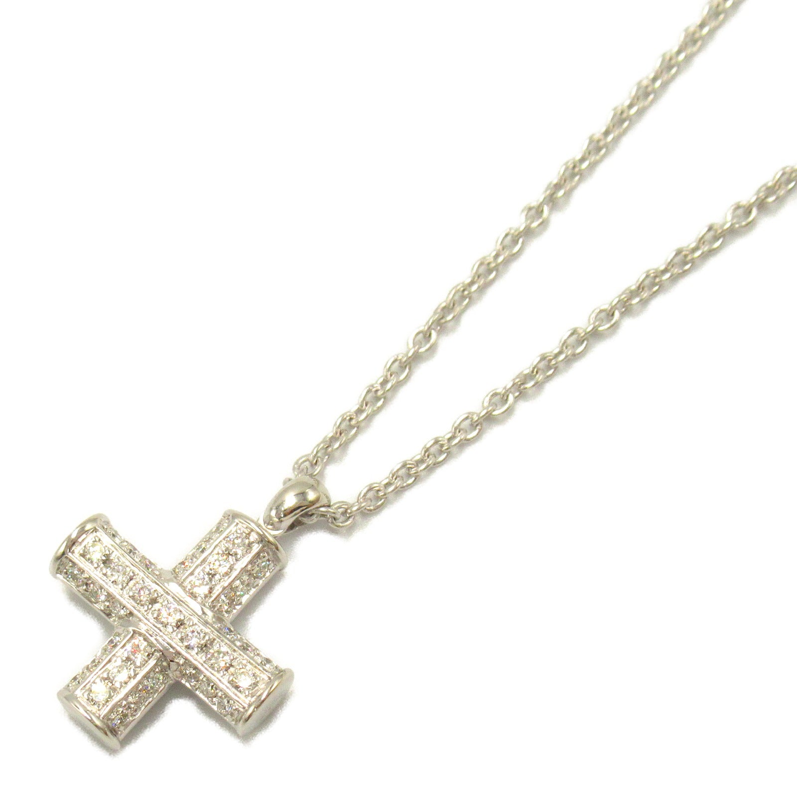 Bvlgari Diamond Latin Cross Necklace K18WG