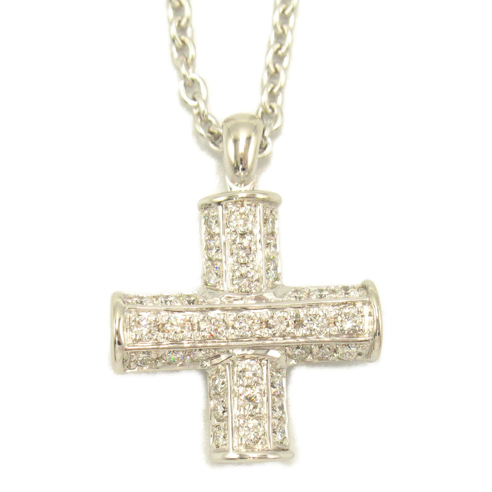 Bvlgari Diamond Latin Cross Necklace K18WG