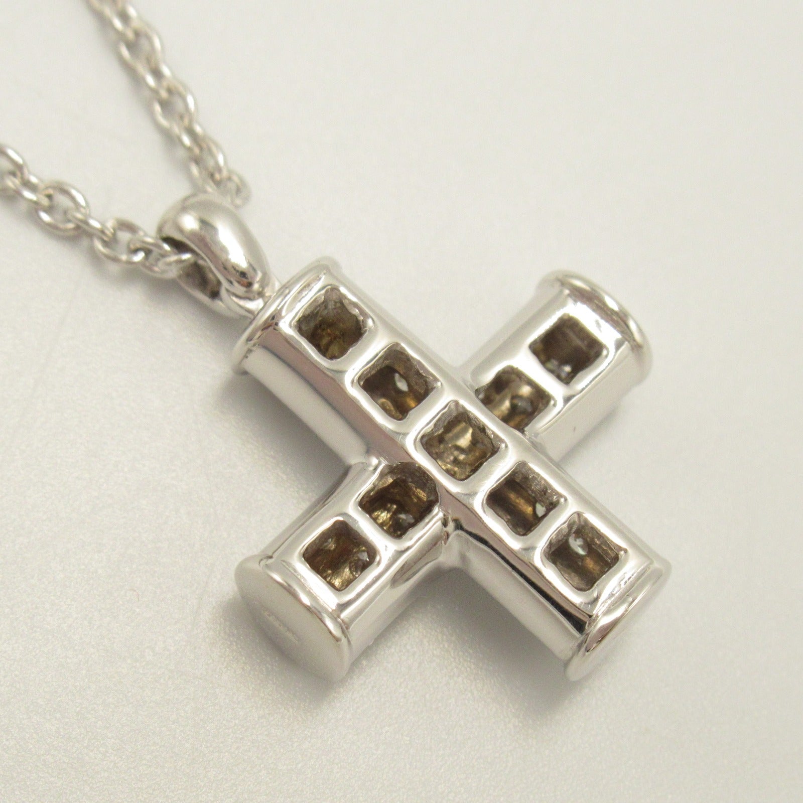 Bvlgari Diamond Latin Cross Necklace K18WG