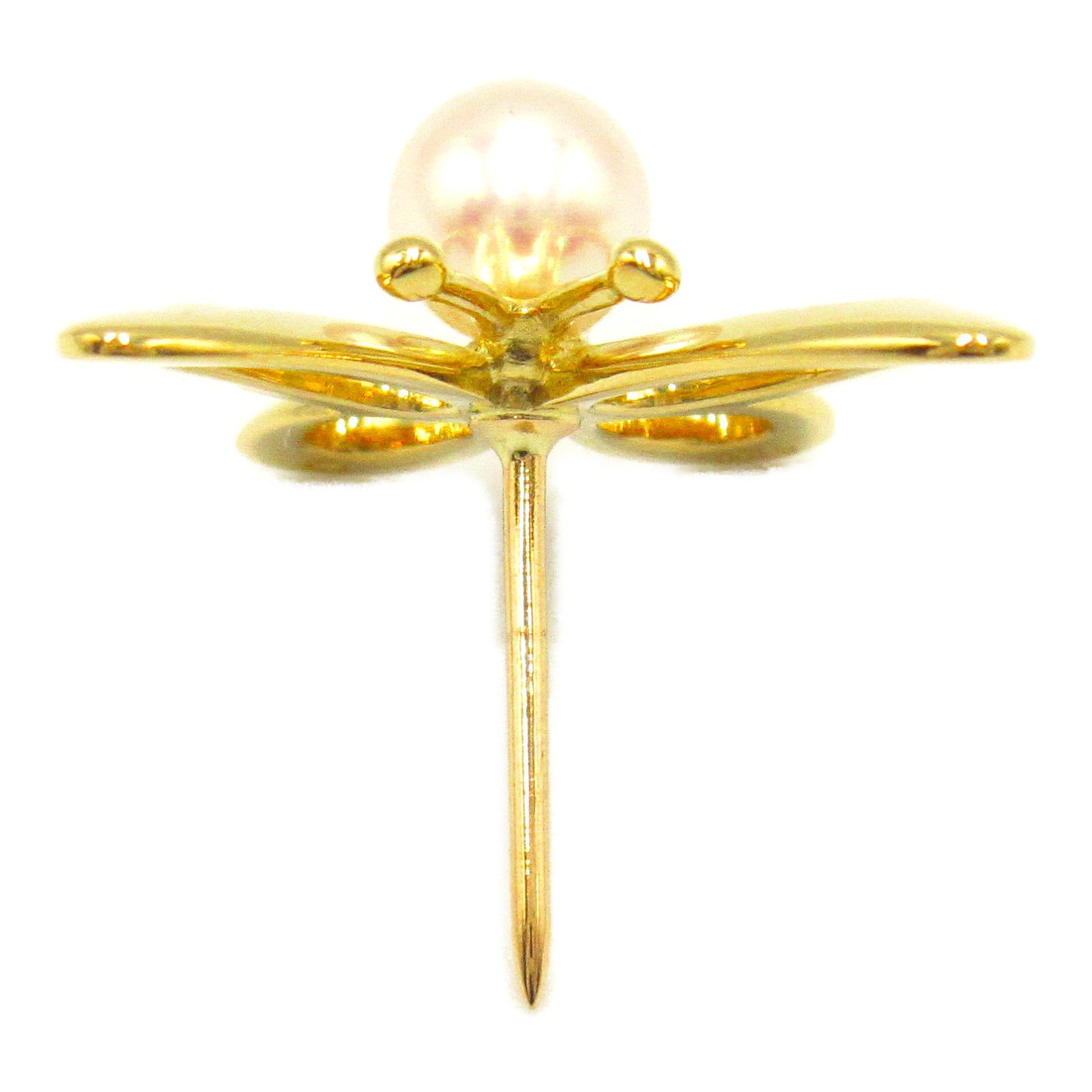 MIKIMOTO Butterfly Pearl Brooch K18 YG