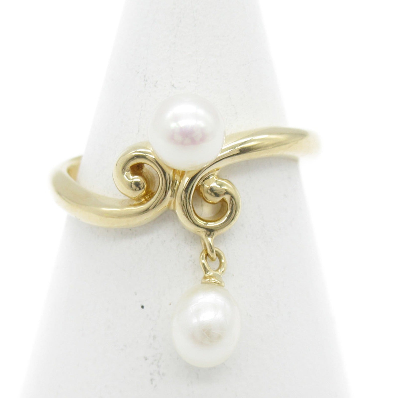 Tasaki K18 Yellow Gold Pearl Swing Ring