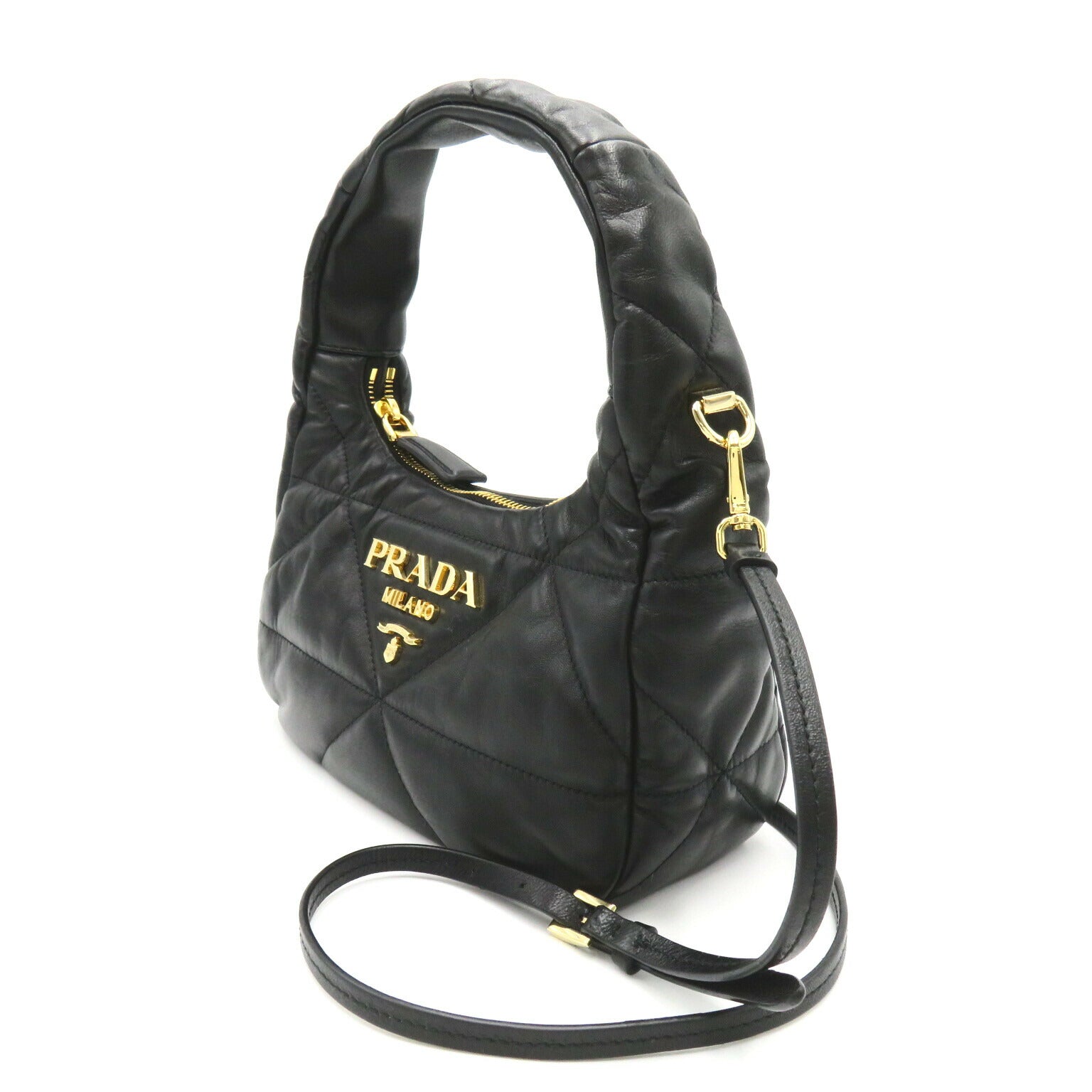 Prada Leather 2-Way Shoulder Bag Black