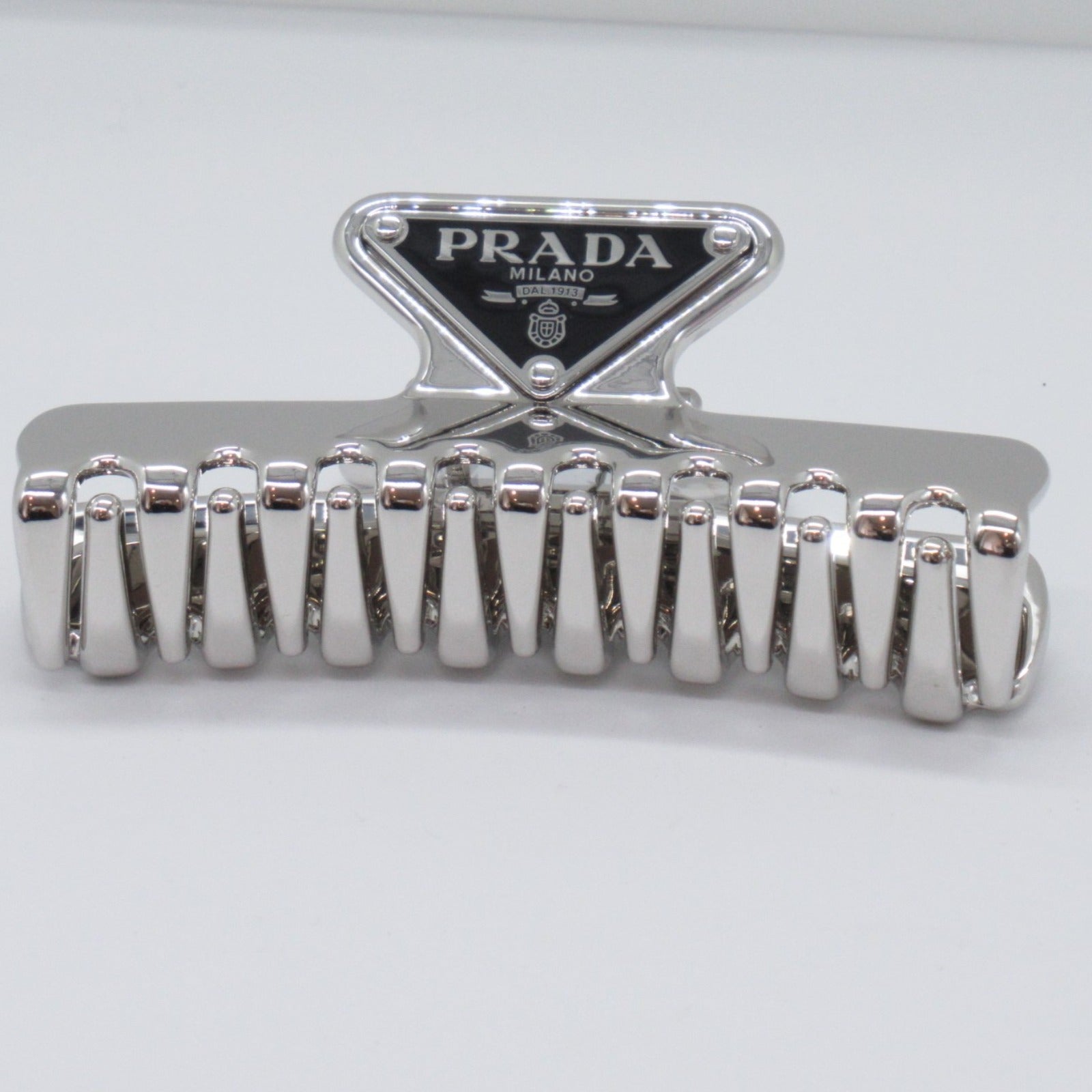 Prada Brass Hair Barrette Silver