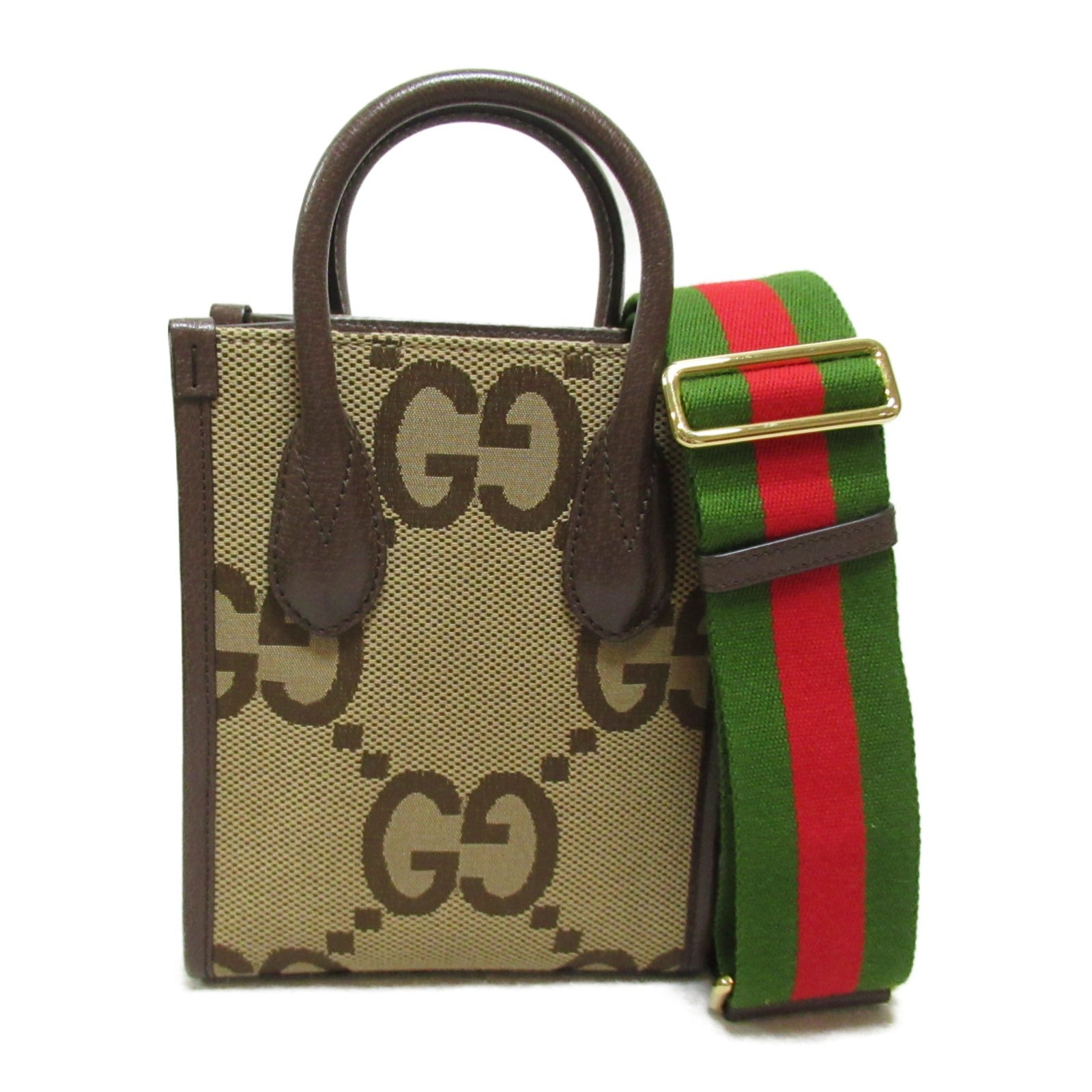 Gucci Jumbo GG 2way Shoulder Bag Leather Canvas