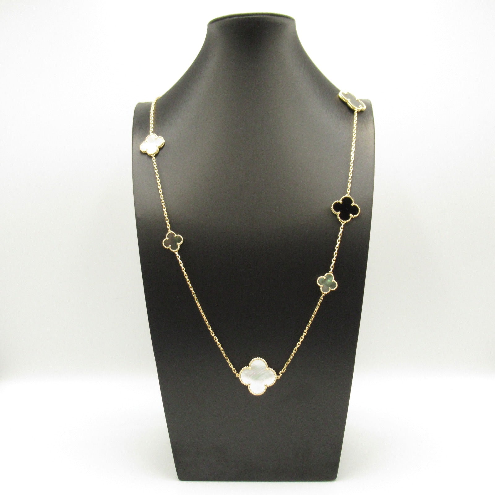 Van Cleef & Arpels Magic Alhambra 16 Motif Necklace K18 Yellow Gold Mother of Pearl VCARD79400