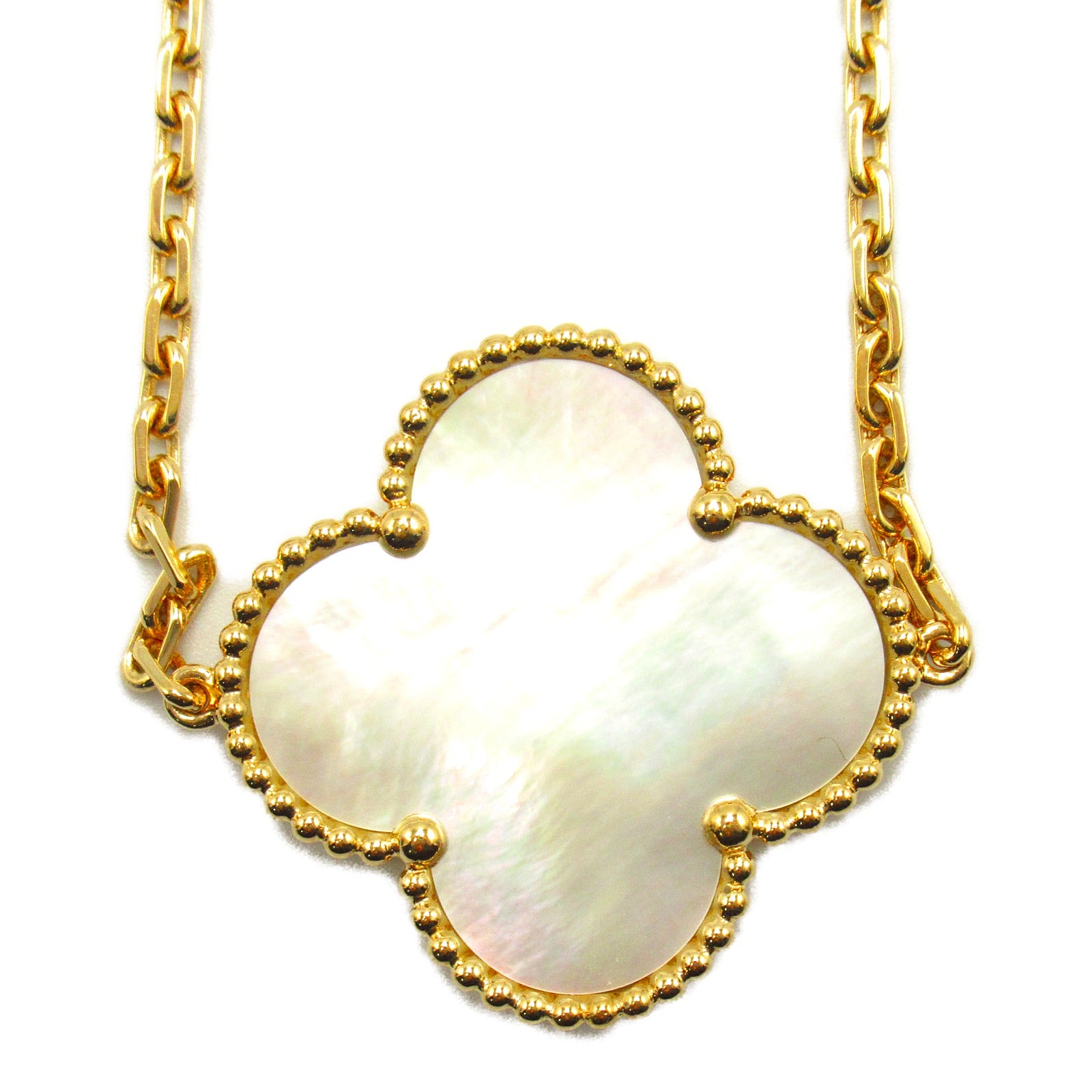 Van Cleef & Arpels Magic Alhambra 16 Motif Necklace K18 Yellow Gold Mother of Pearl VCARD79400