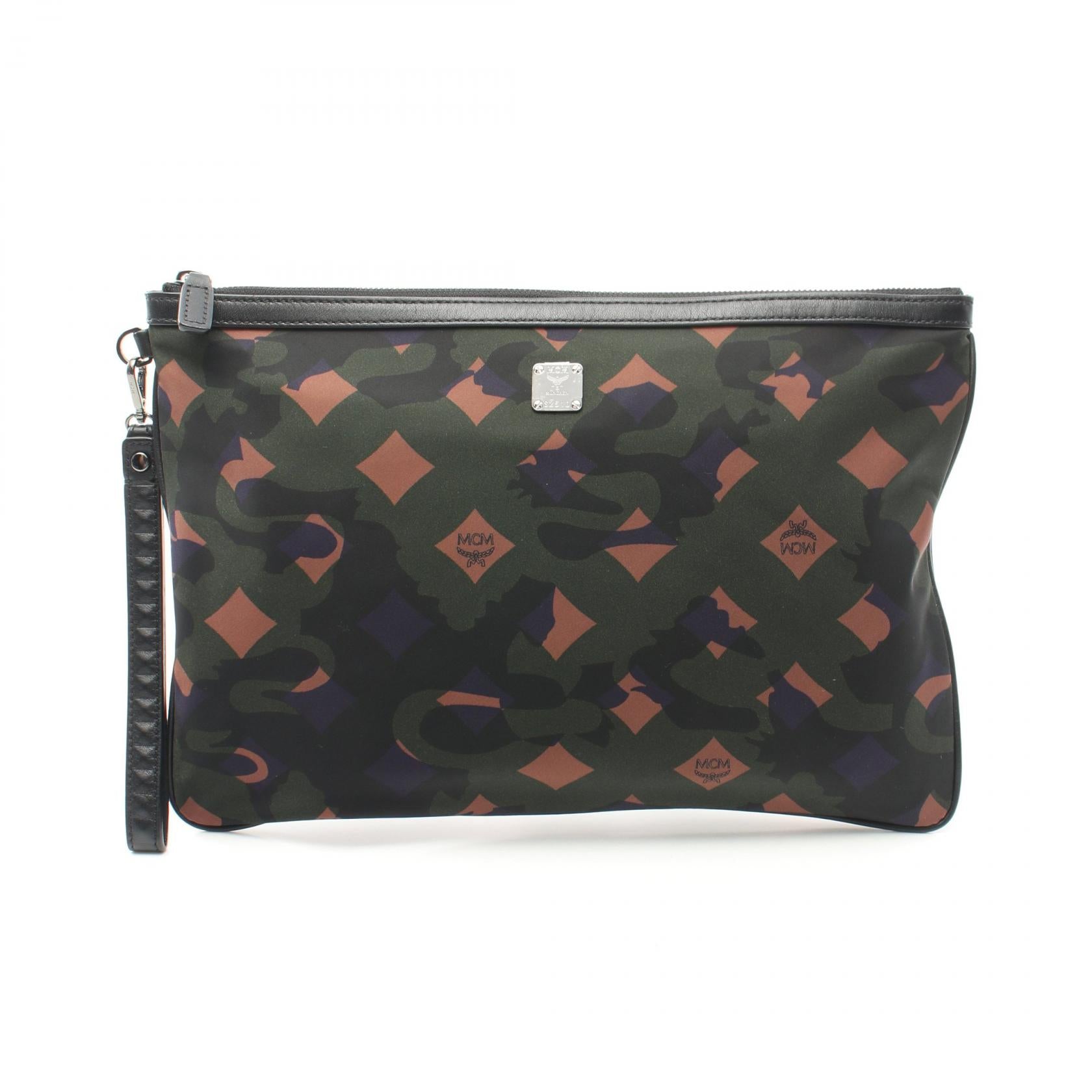 MCM Nylon Leather Clutch Bag