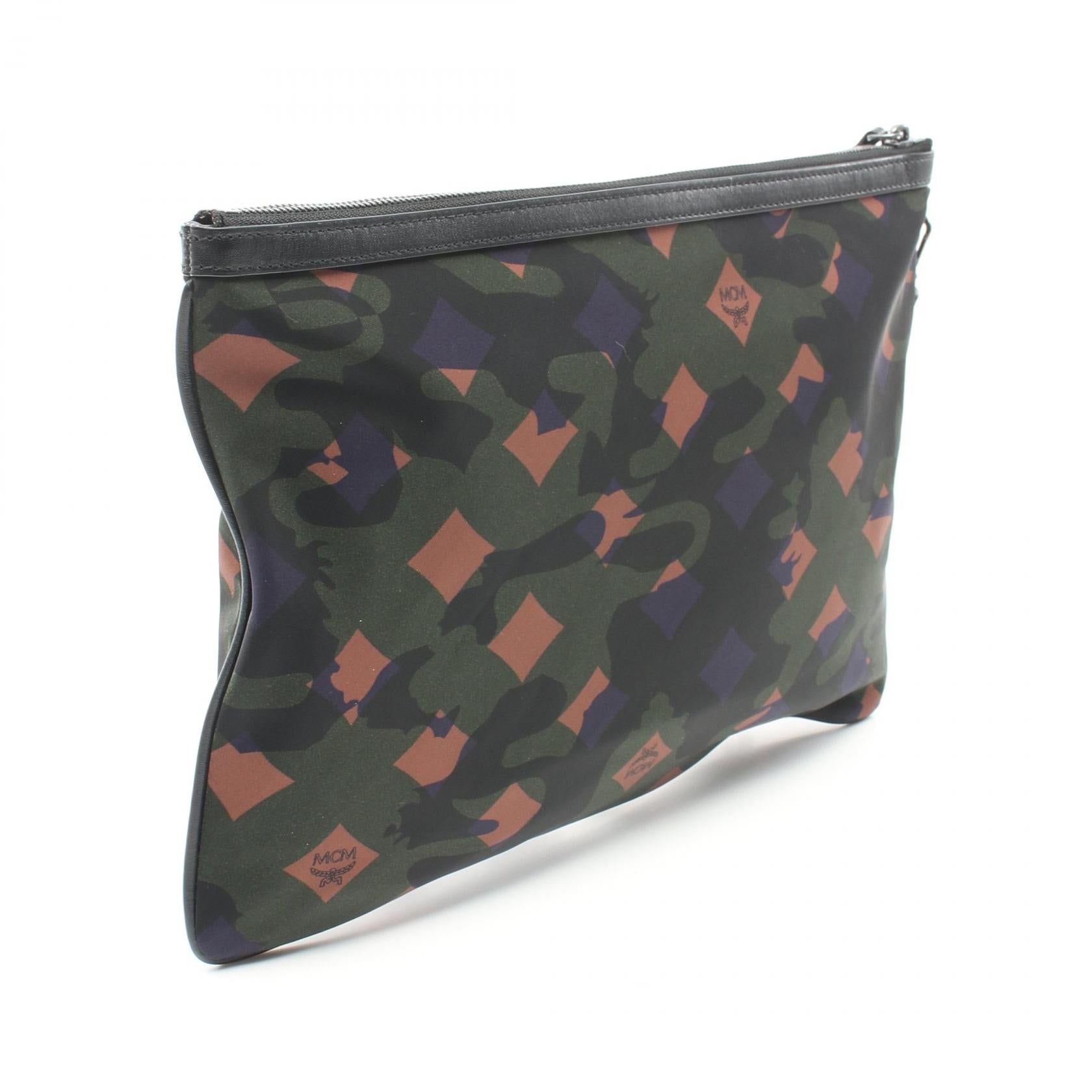 MCM Nylon Leather Clutch Bag