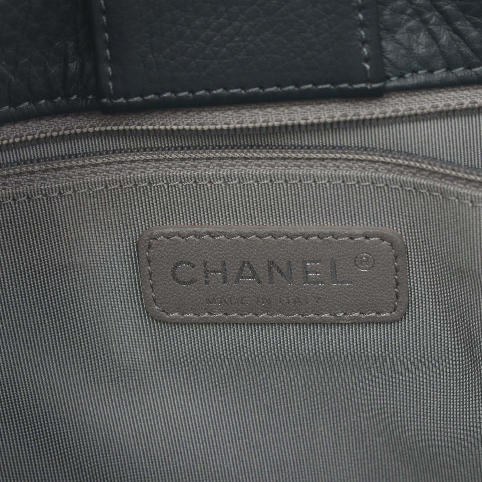 Chanel Leather Executive Tote Bag Navy