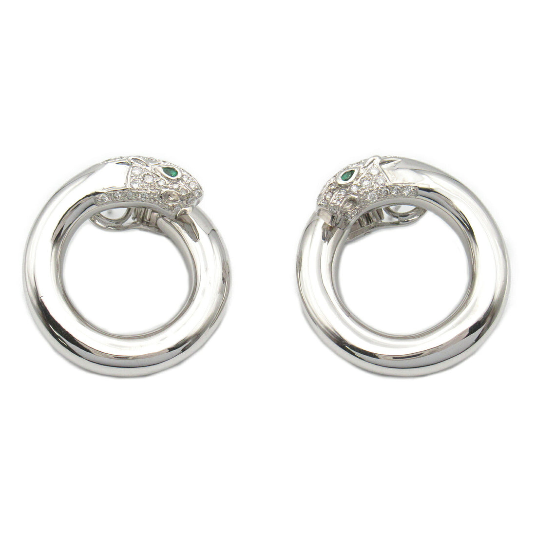 Emerald Diamond Earrings K18WG White Gold