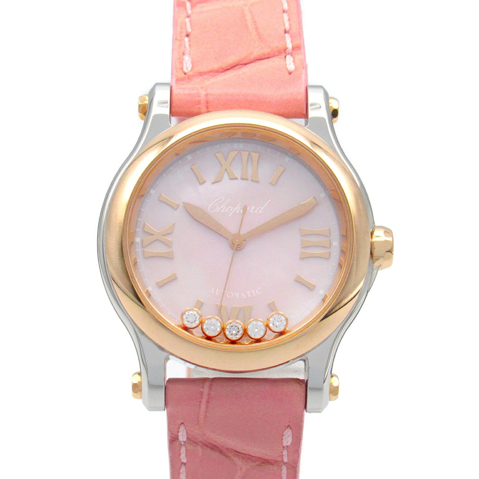 Chopard Happy Sport Watch Pink Gold Stainless Steel