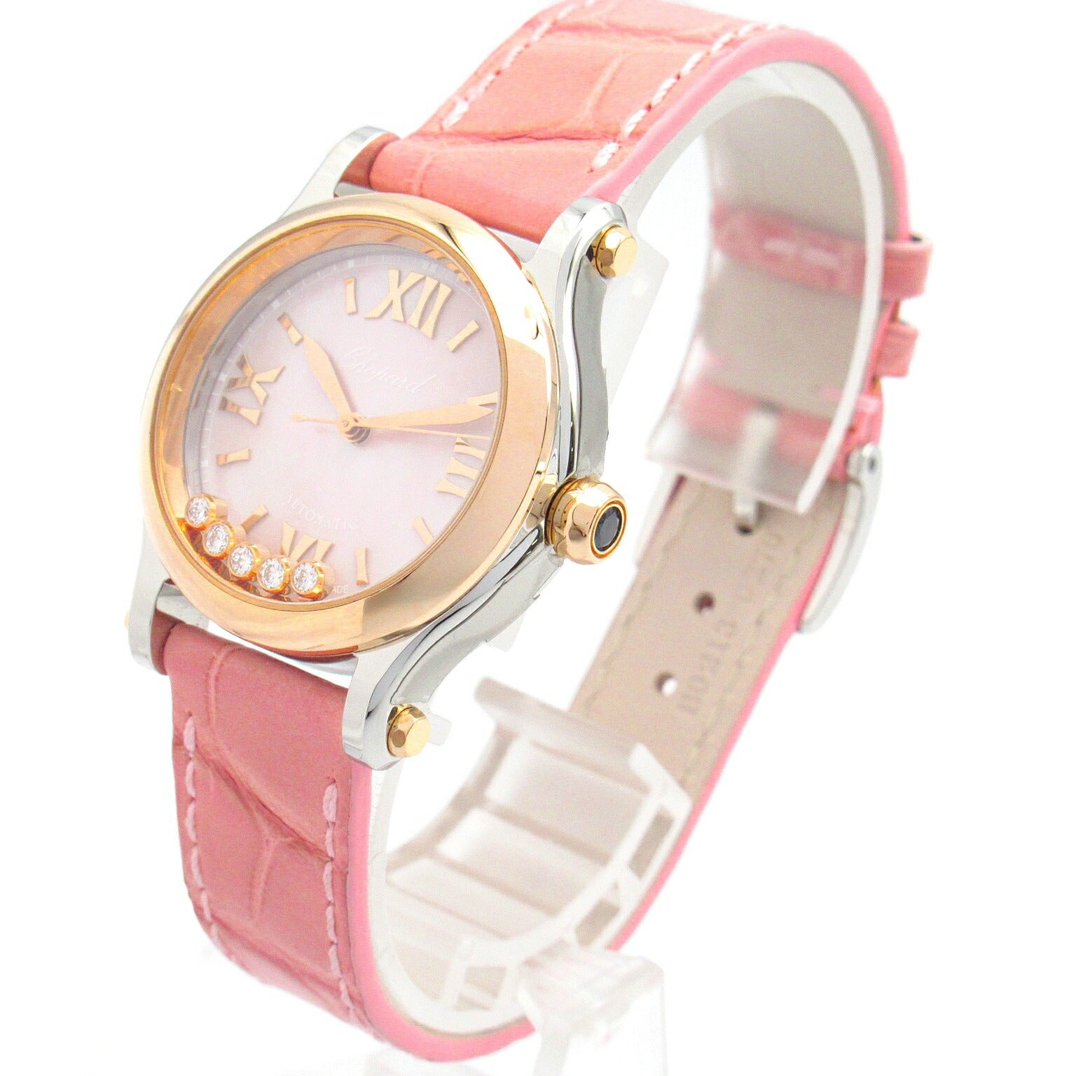 Chopard Happy Sport Watch Pink Gold Stainless Steel