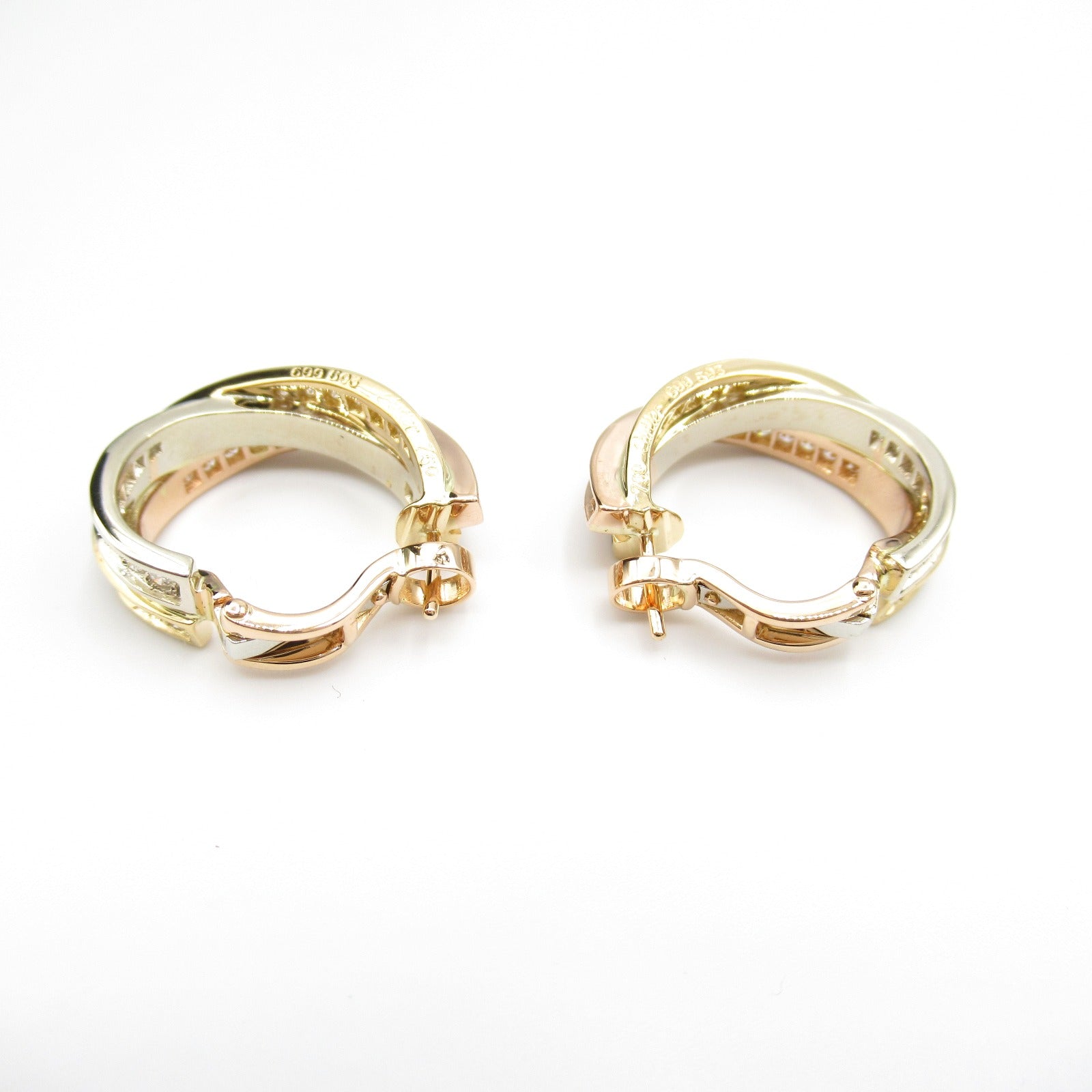 Cartier Trinity Diamond Earrings K18 Gold