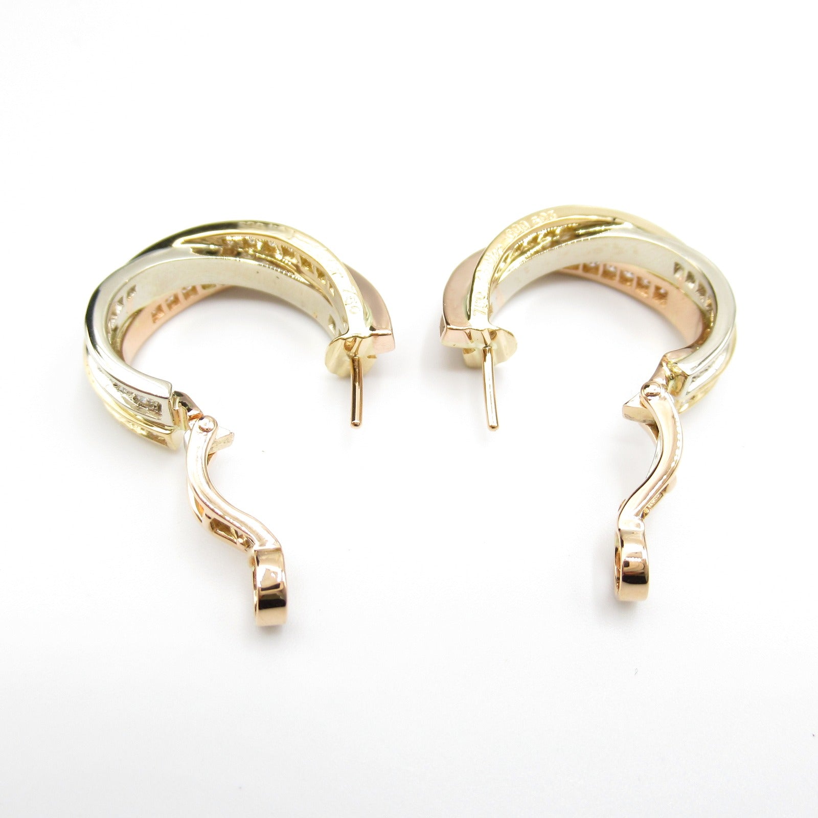 Cartier Trinity Diamond Earrings K18 Gold