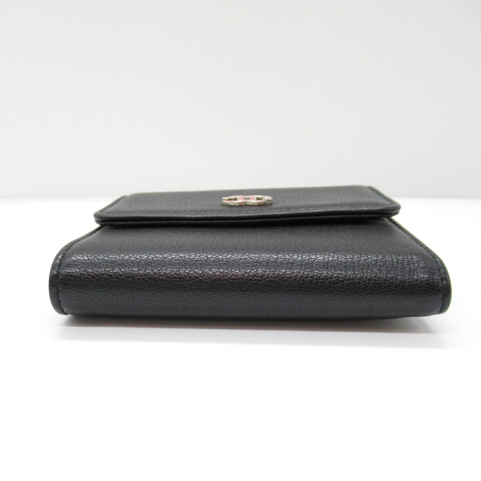 Chanel Black Leather Tri-Fold Wallet