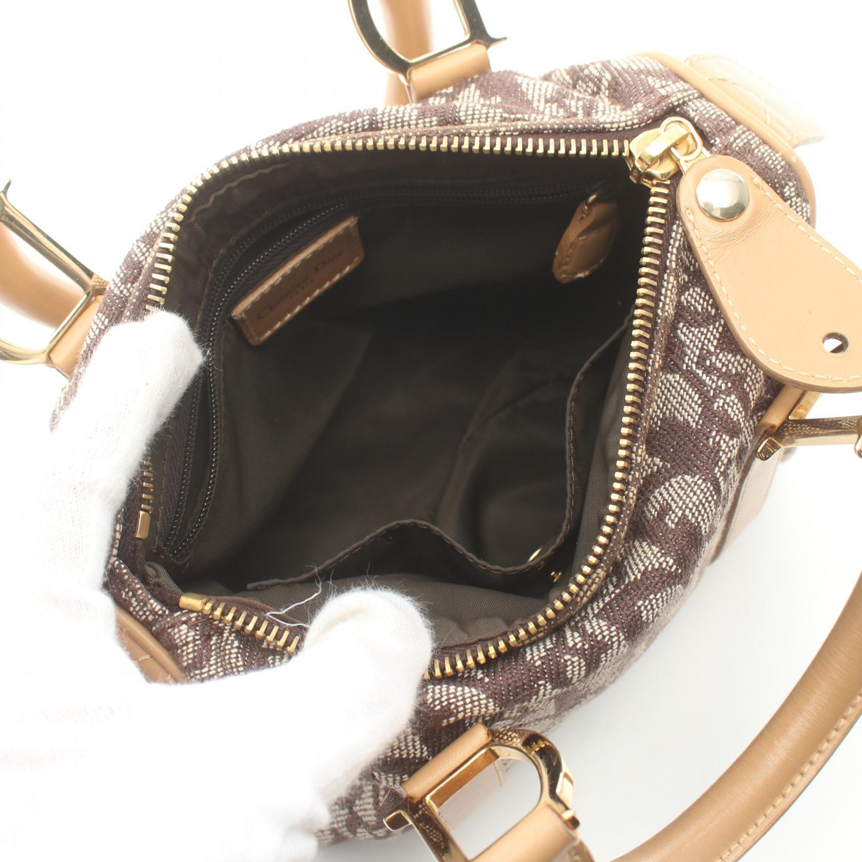 Dior Trotter Canvas Leather Handbag