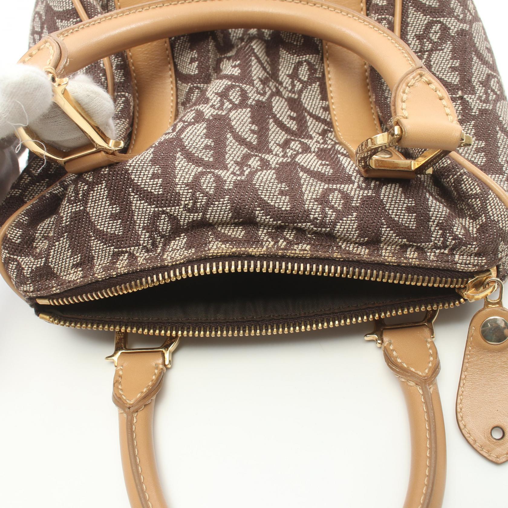 Dior Trotter Canvas Leather Handbag