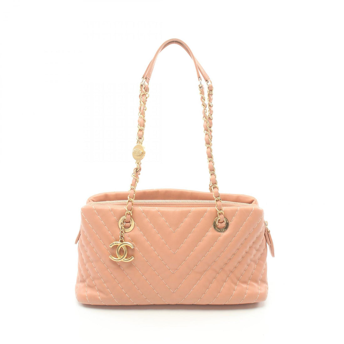 Chanel Chevron V-Stitch Leather Tote Bag