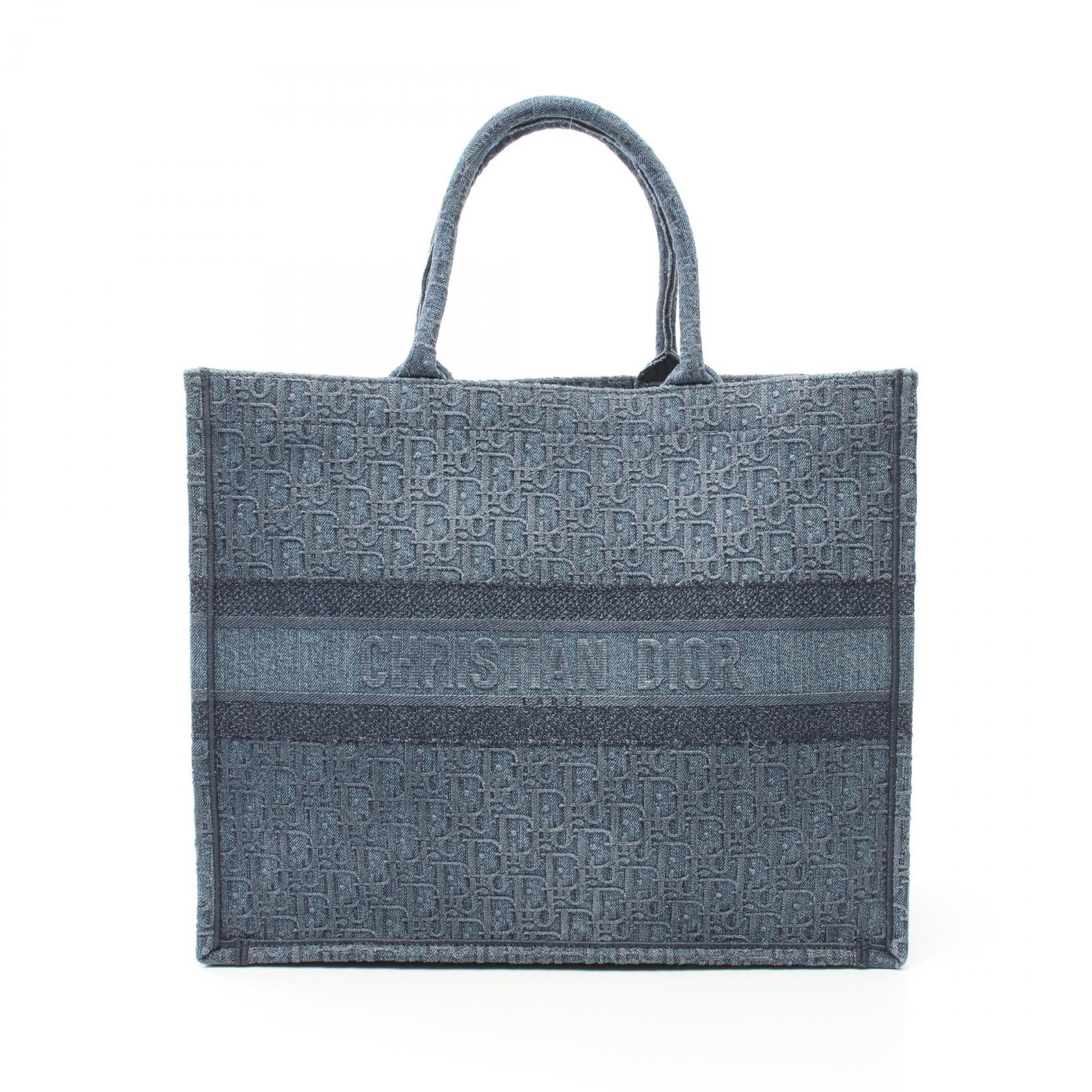 Dior Denim Oblique Book Tote Denim Tote Bag in Great Condition