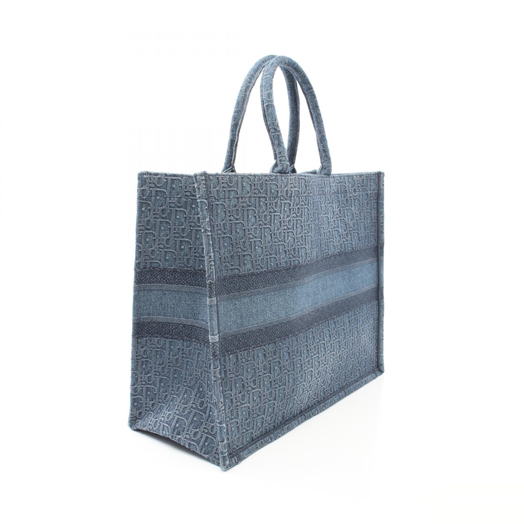 Dior Denim Book Tote Large Oblique Bag