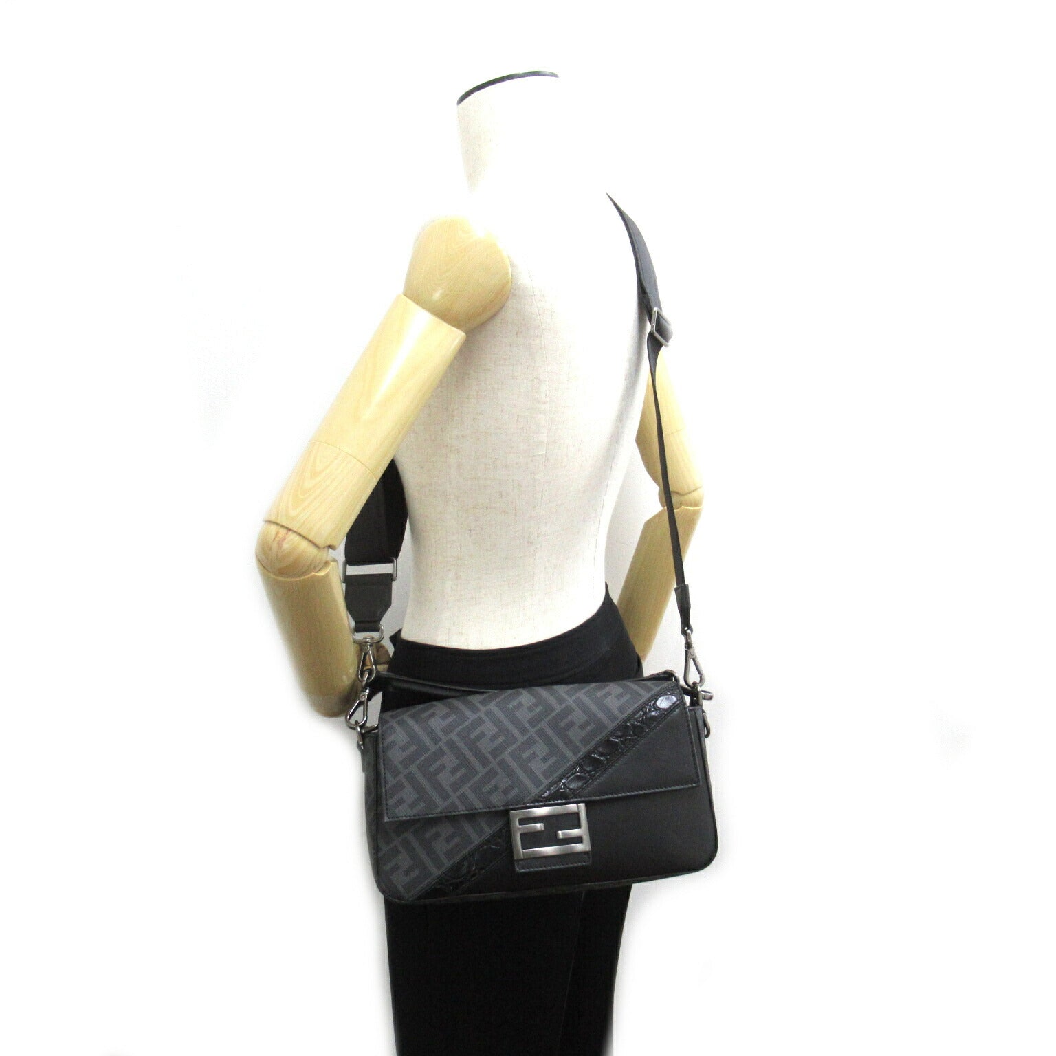 Fendi 2way Shoulder Bag PVC Coated Canvas Leather