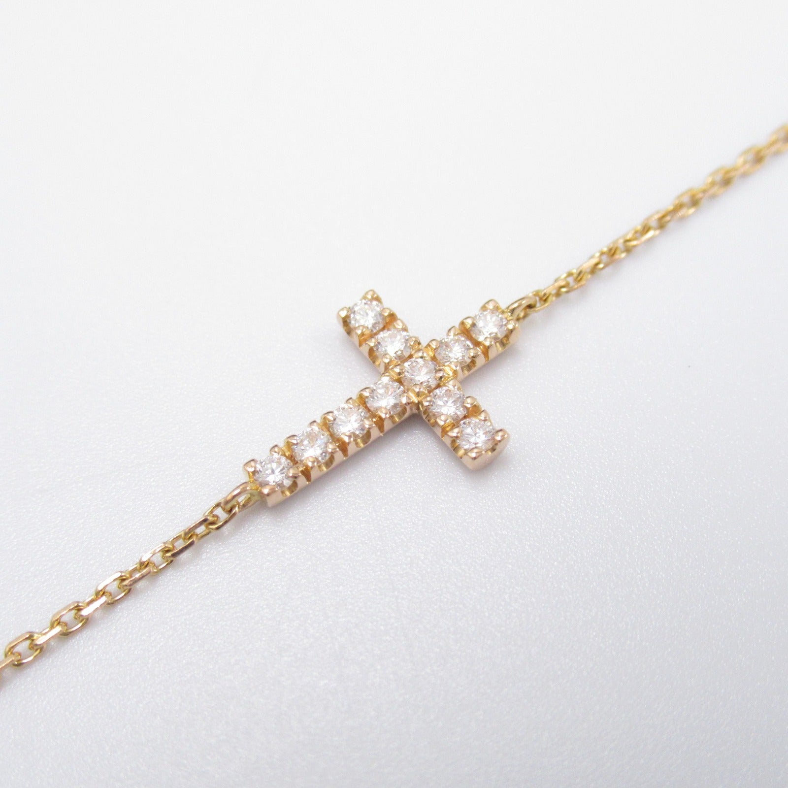 Cartier Diamond K18PG Pink Gold Cross Bracelet