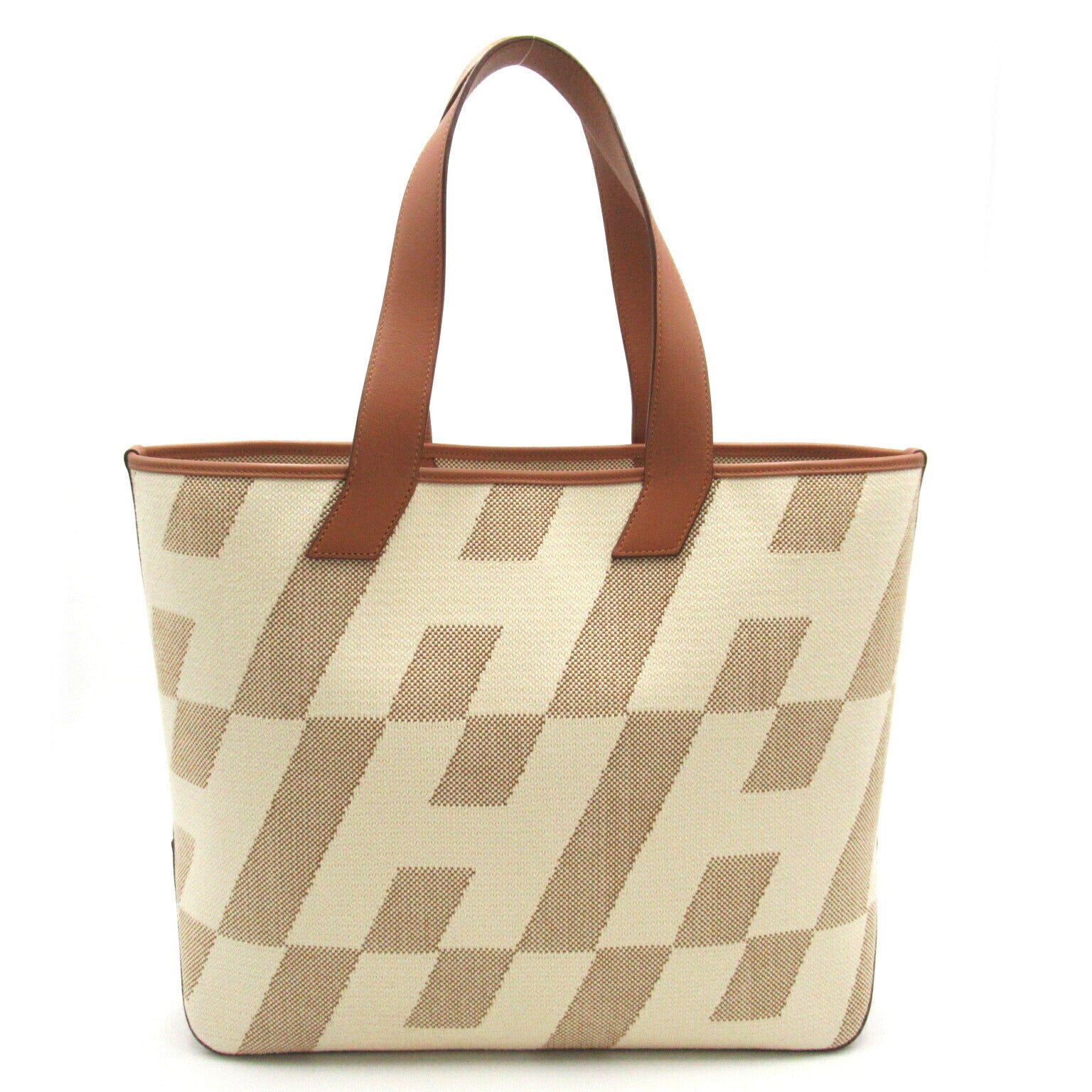 Hermes H Ambie GM Canvas Leather Tote Bag