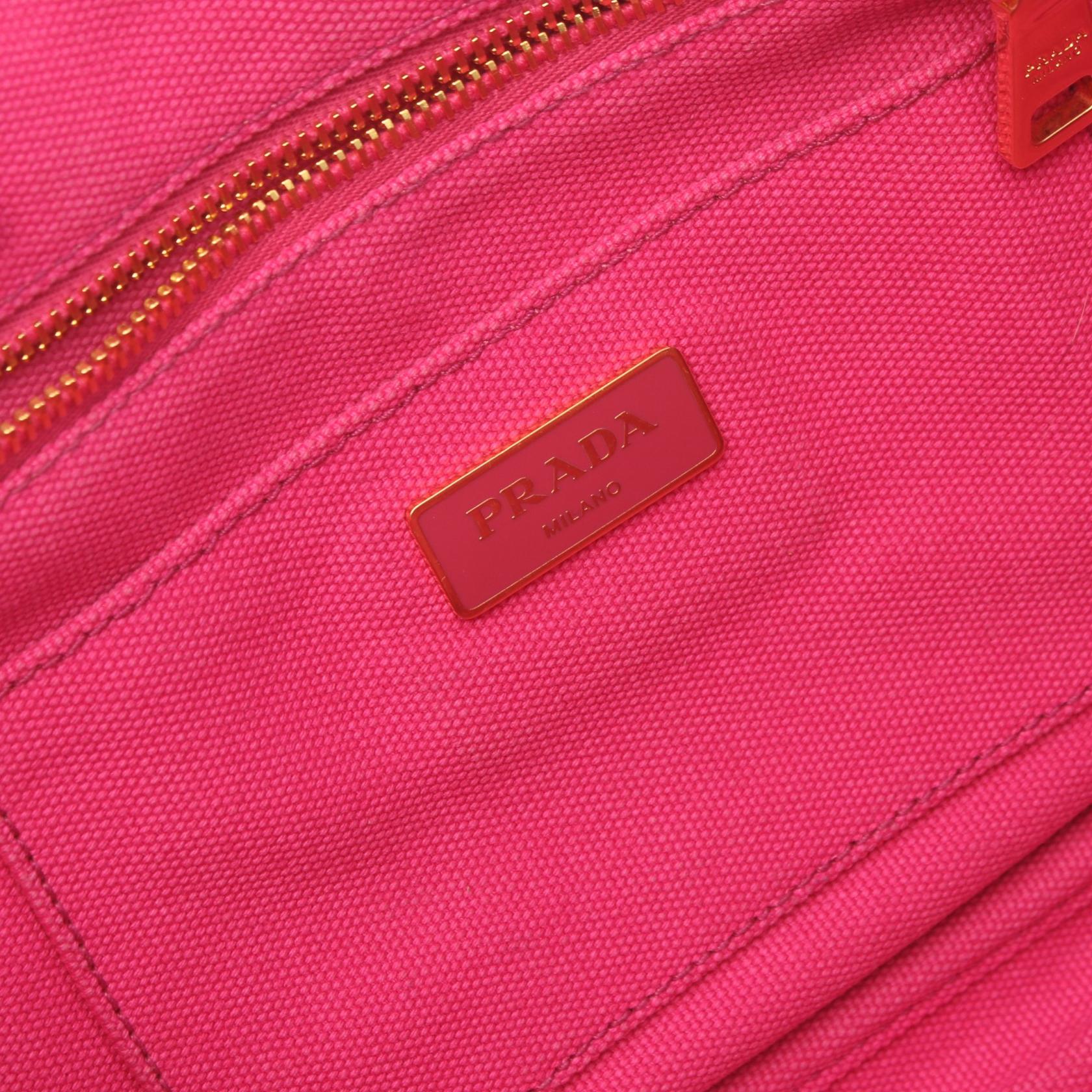 Prada Canapa Canvas Tote Bag Pink