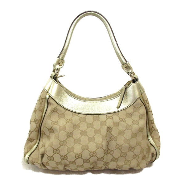 Gucci GG Canvas Abbey D Ring Shoulder Bag  Leather Crossbody Bag 190525 in Very Good Condition