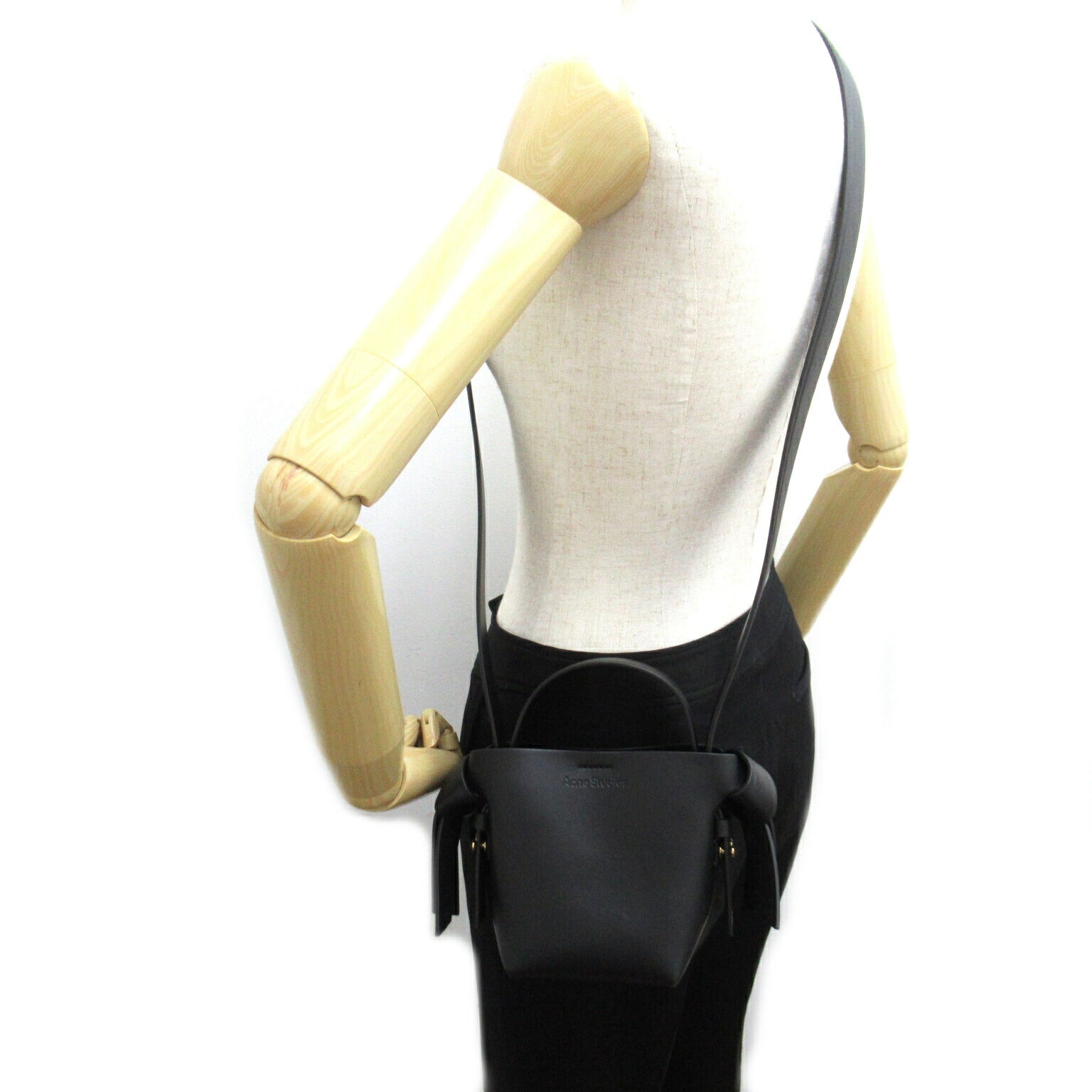 ACNE Leather 2way Shoulder Bag Black