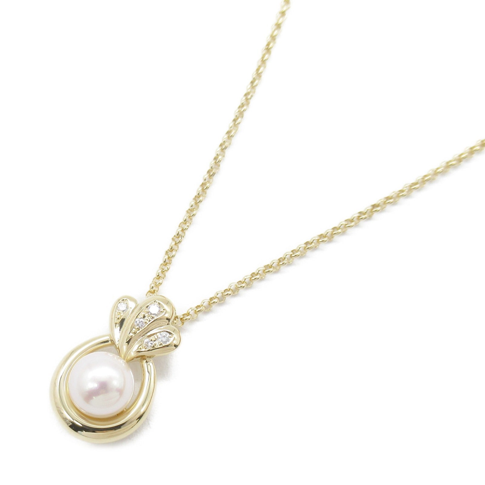 Tasaki Pearl Diamond K18 Yellow Gold Necklace