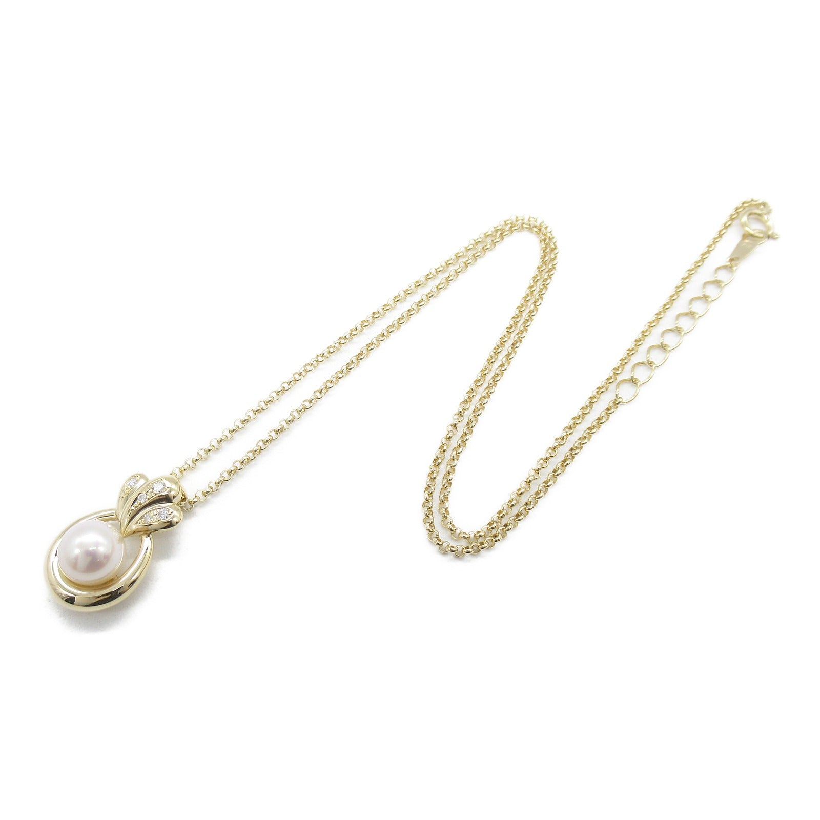 Tasaki Pearl Diamond K18 Yellow Gold Necklace