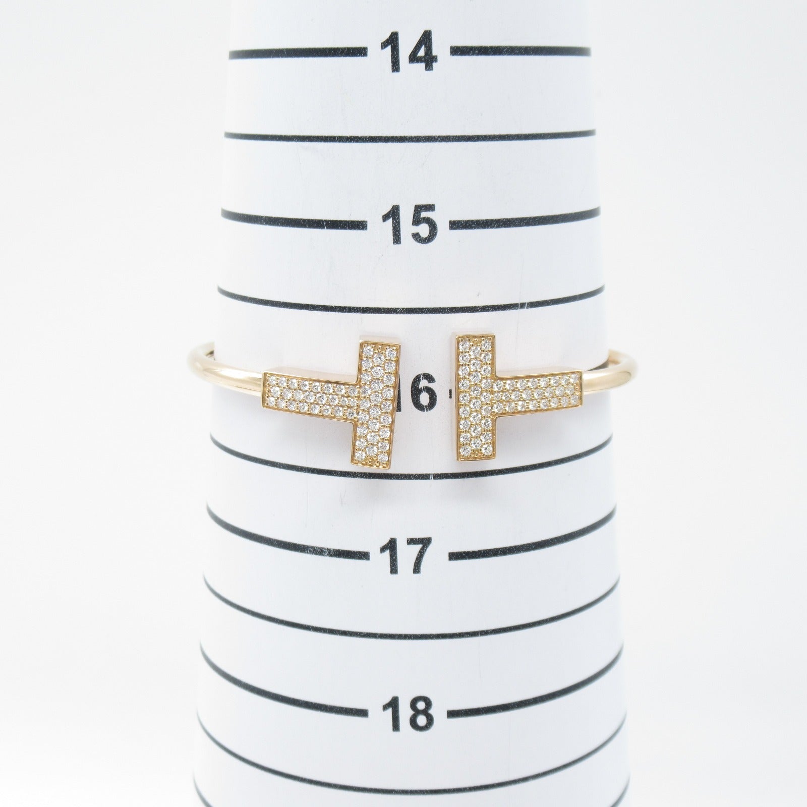 Tiffany & Co T Wire Large Diamond Bracelet K18PG