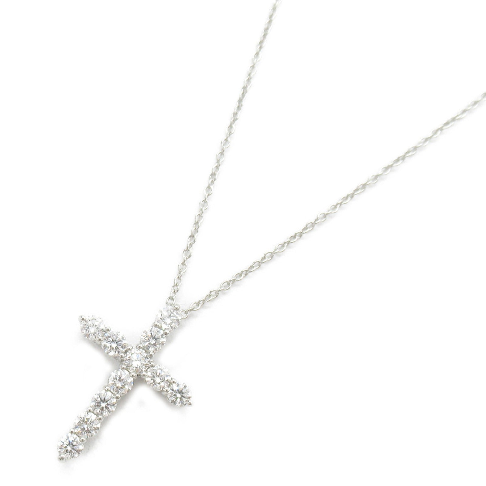 Tiffany & Co Diamond Cross Necklace Platinum