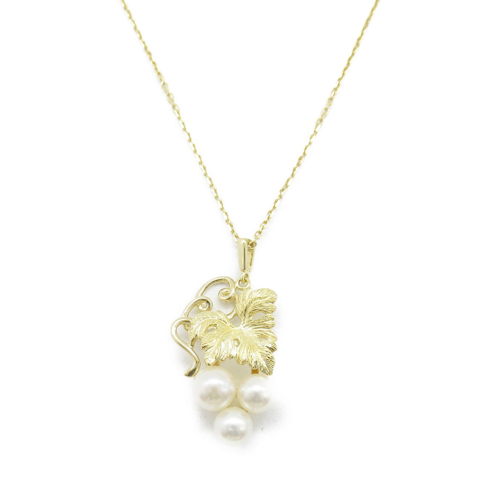 MIKIMOTO Pearl Necklace K18 Yellow Gold