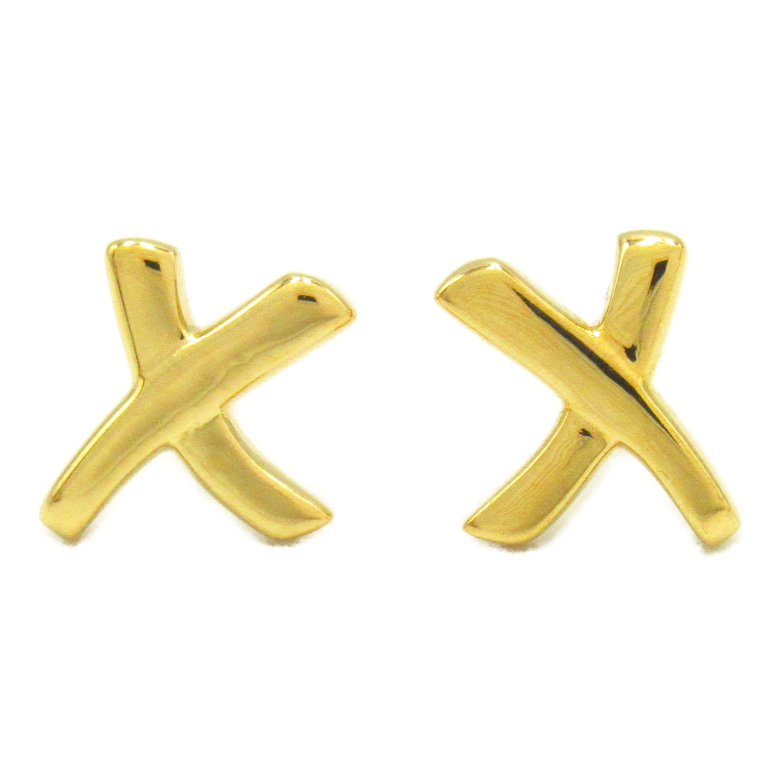 Tiffany & Co 18k Gold Criss-cross Earrings Metal Earrings in Excellent Condition