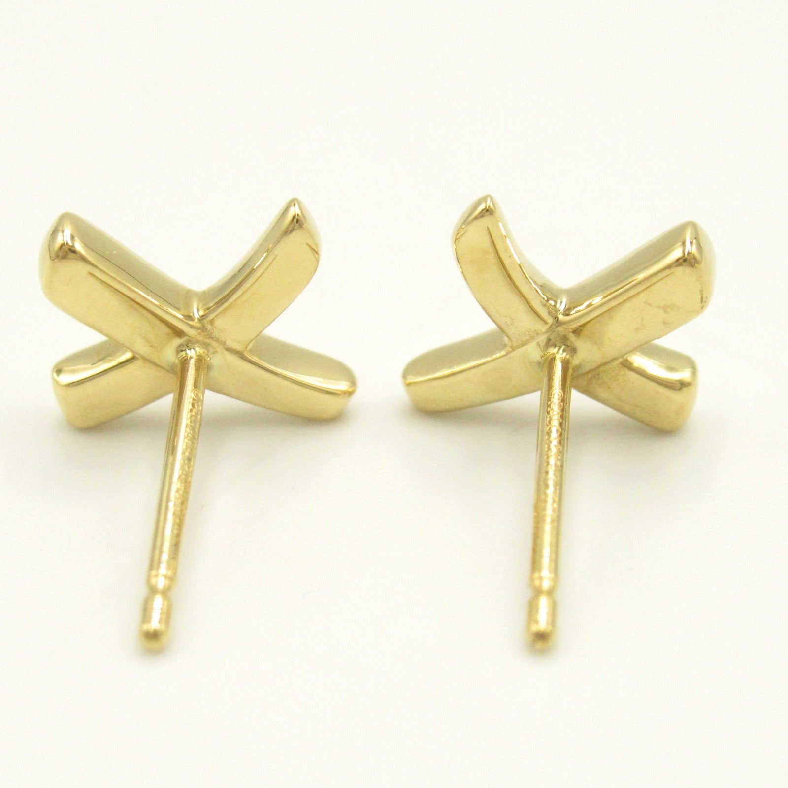 Tiffany & Co 18k Gold Criss-cross Earrings Metal Earrings in Excellent Condition