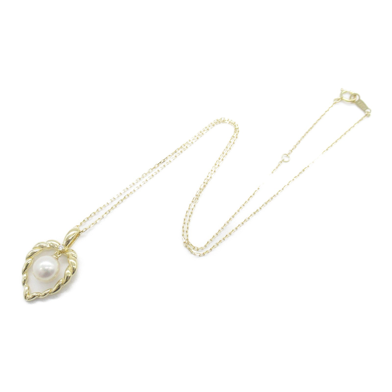 Tasaki Pearl Diamond Necklace K18 Yellow Gold