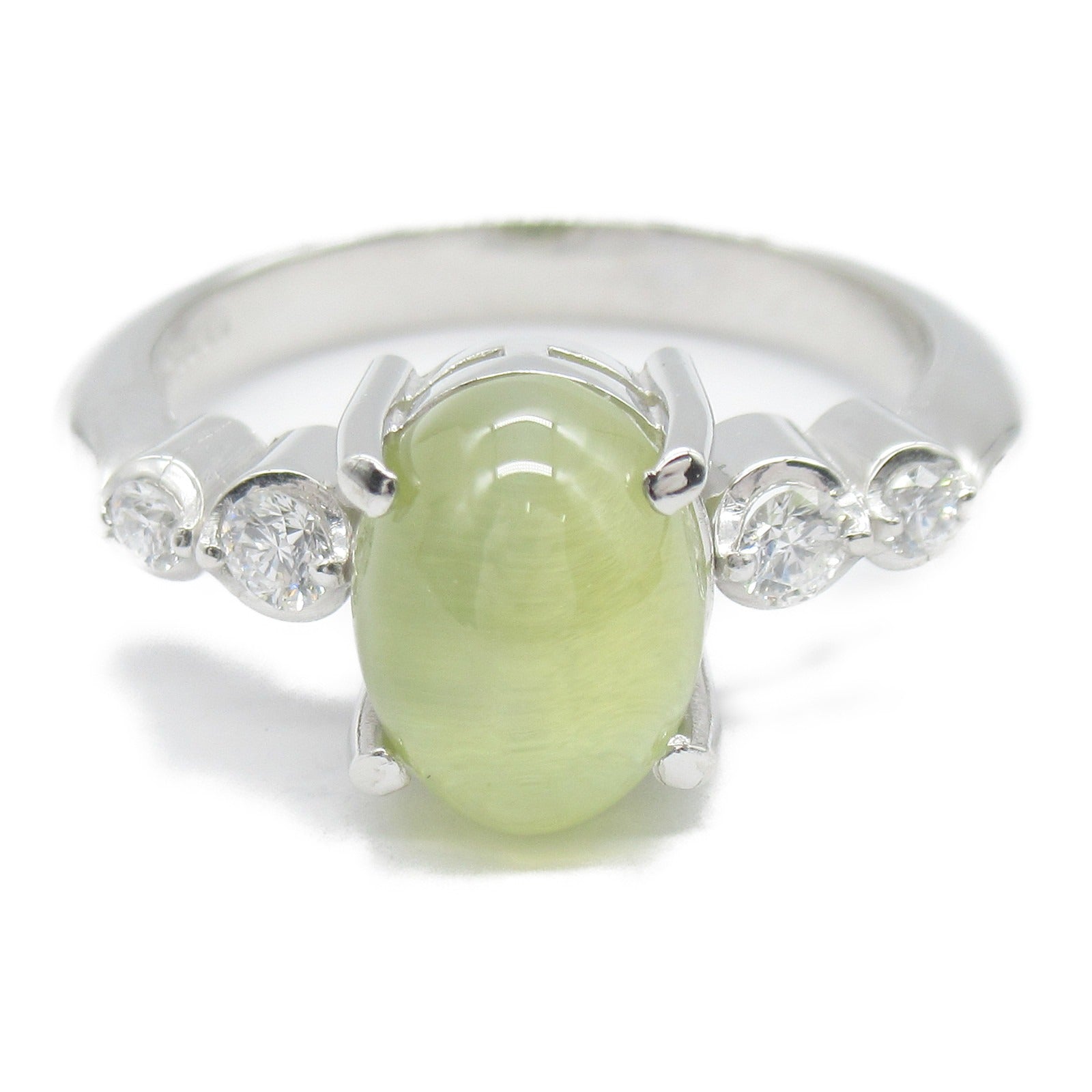 Chrysoberyl Cat's Eye Diamond Ring Pt900 Platinum