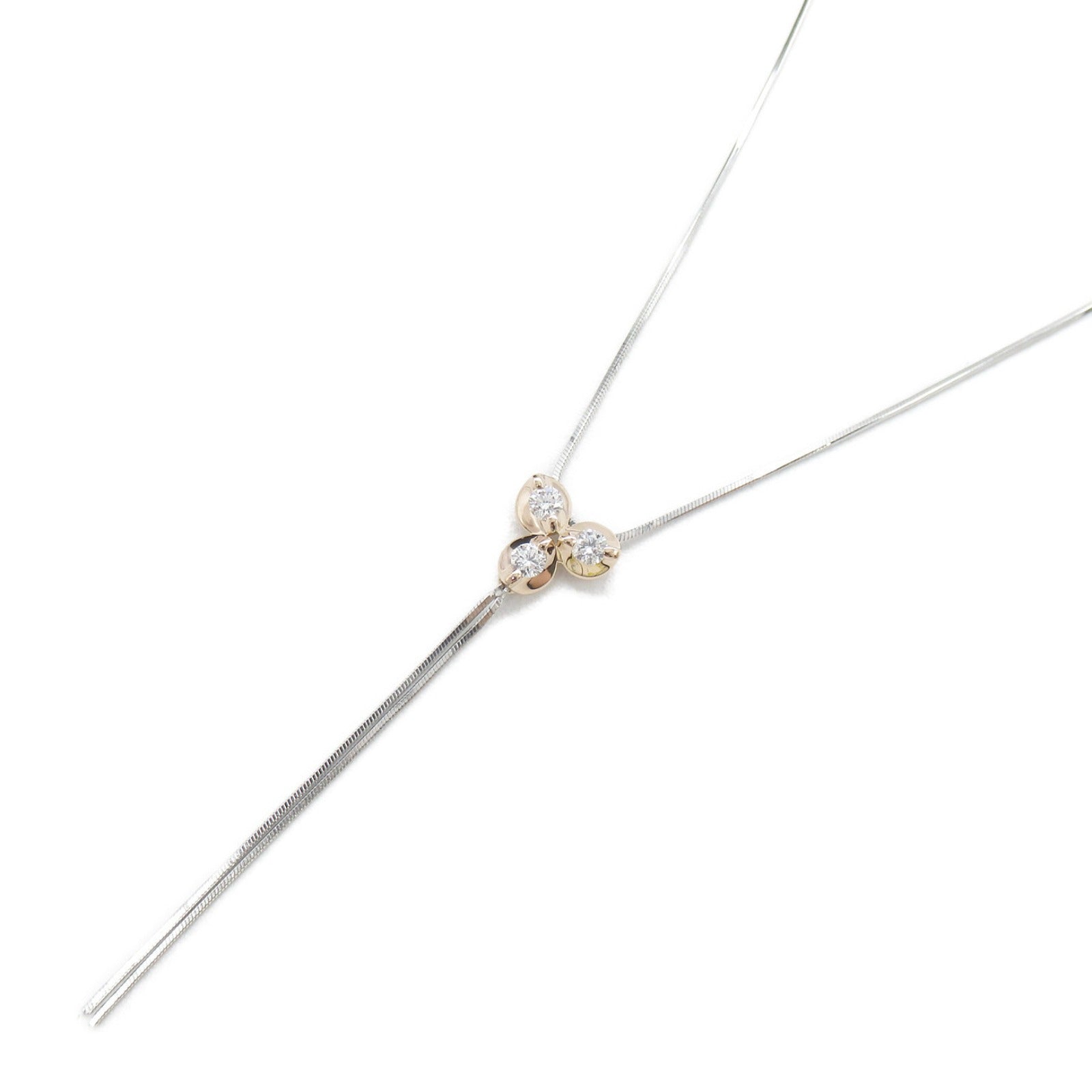 Trilogy Diamond Necklace K18WG/PG Gold