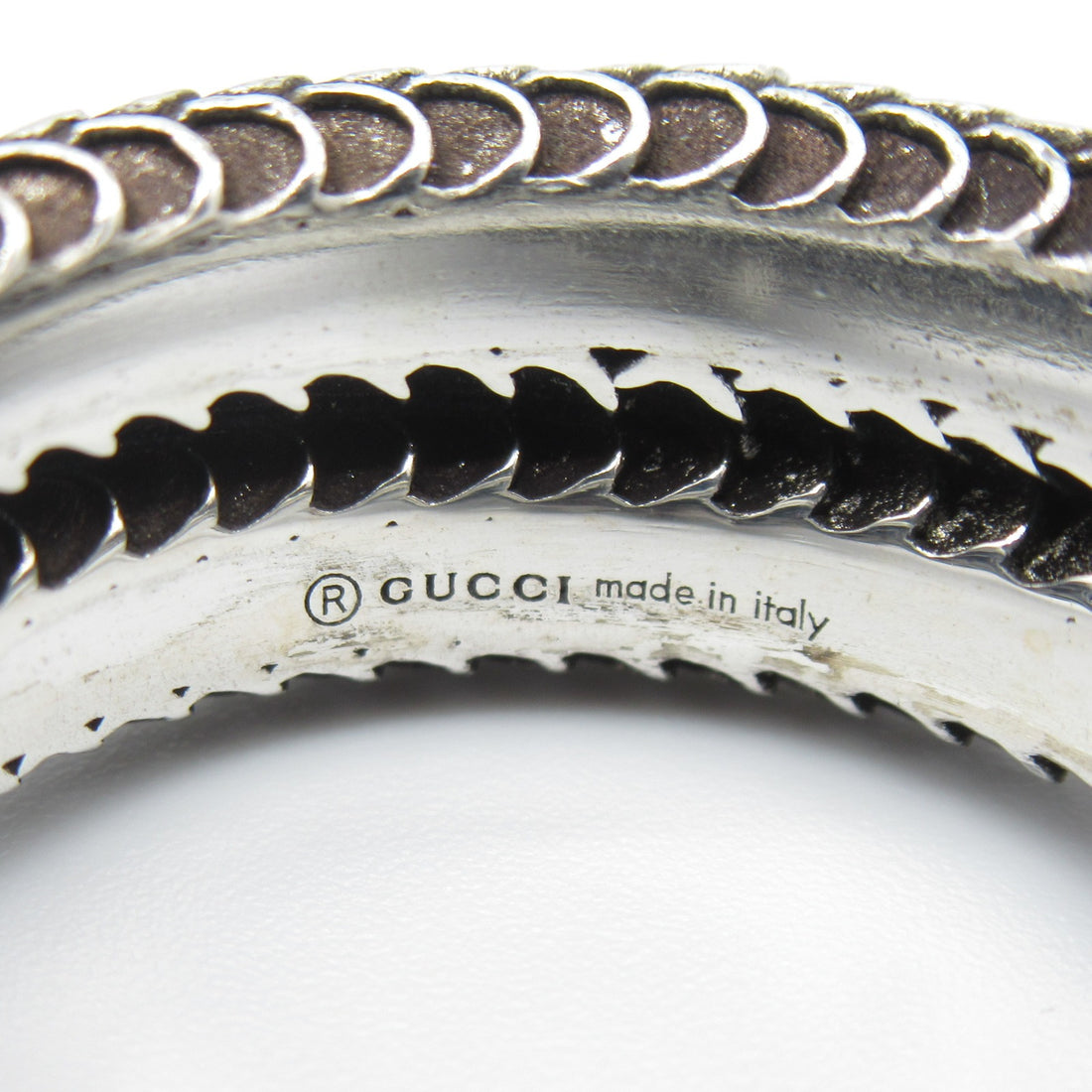 Gucci Silver Garden Snake Ring  Metal Ring in Great Condition