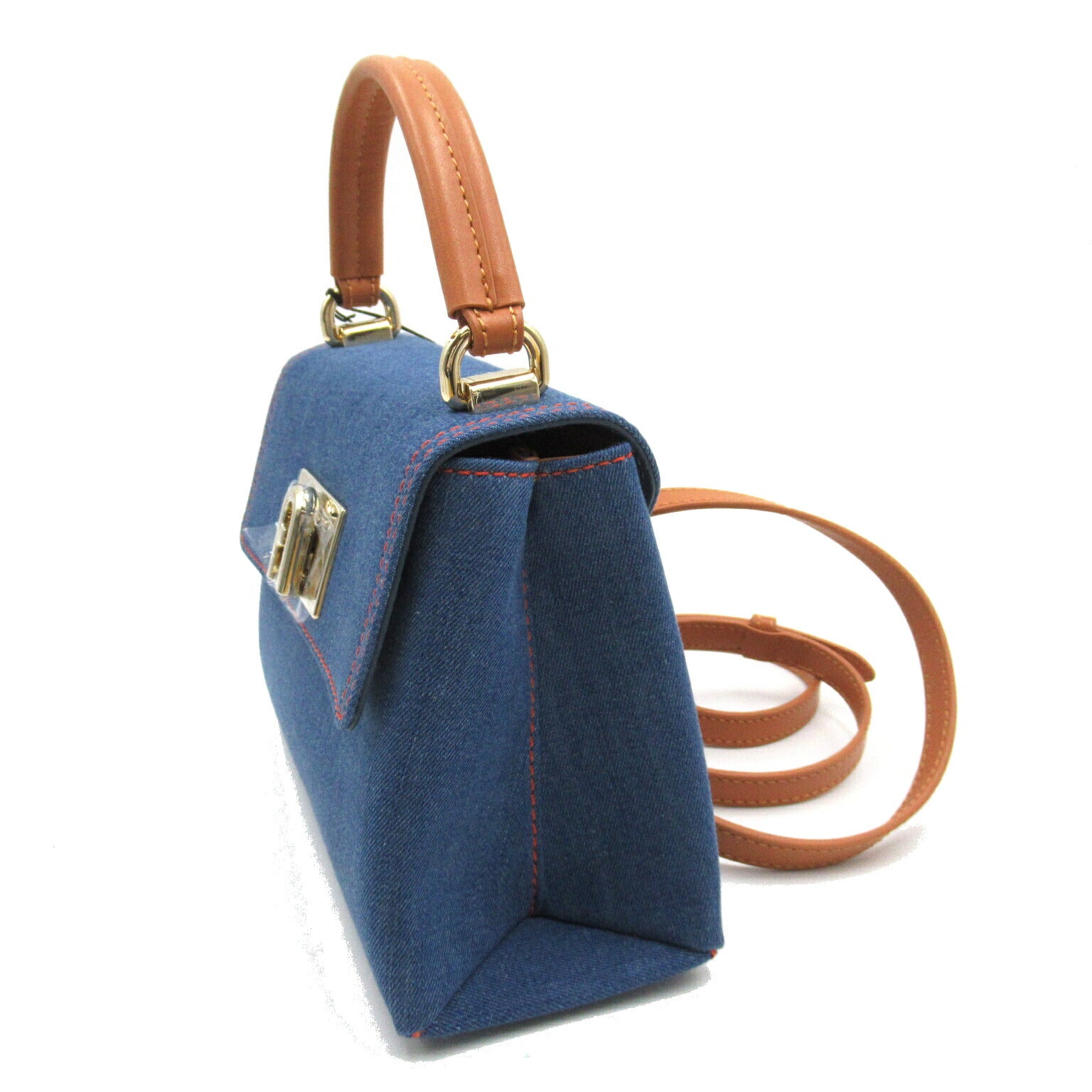 Furla Denim Leather 2way Shoulder Bag