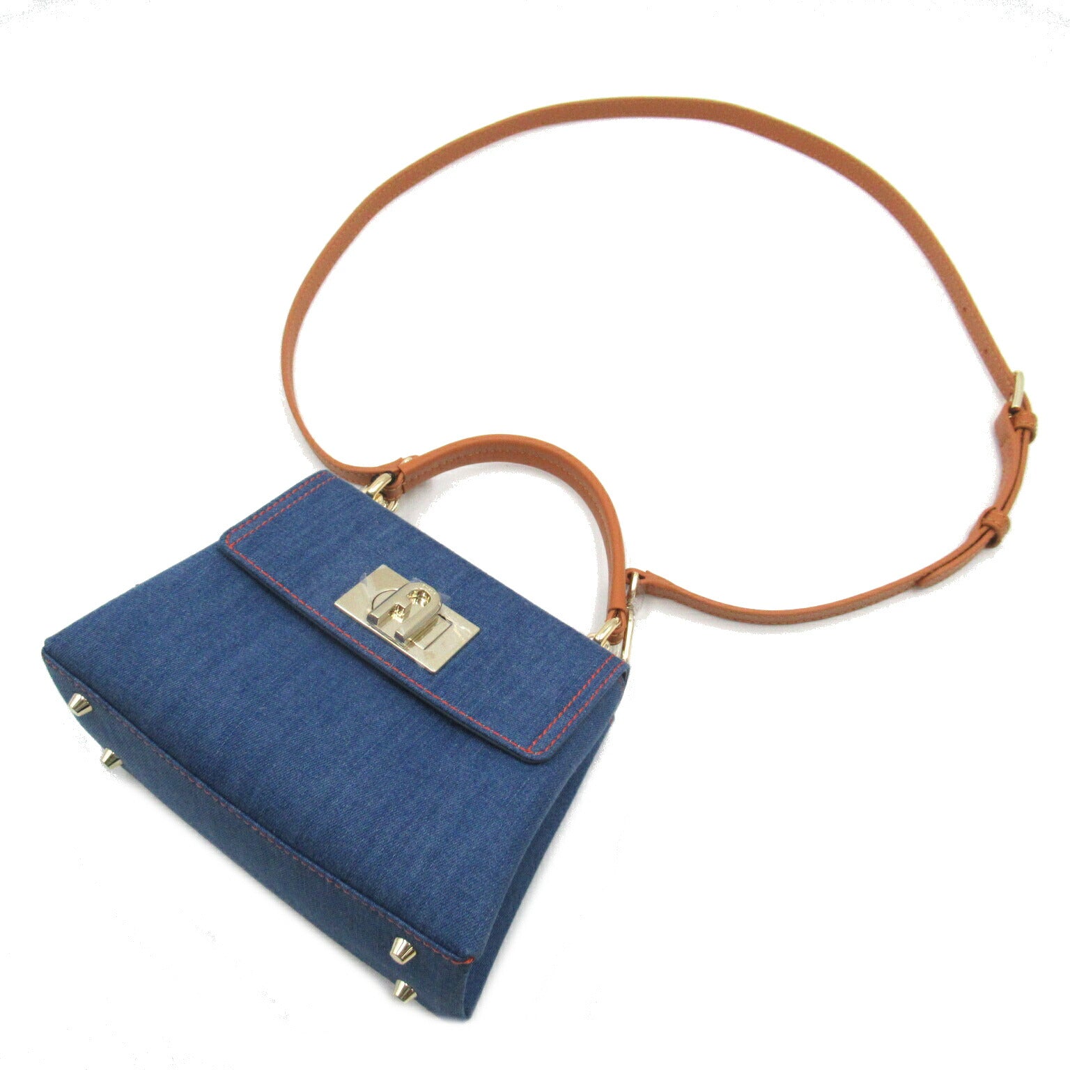 Furla Denim Leather 2way Shoulder Bag