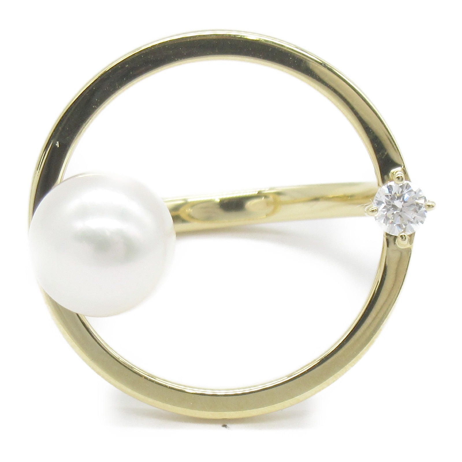 Tasaki Kinetic Akoya Pearl Diamond Ring K18 YG