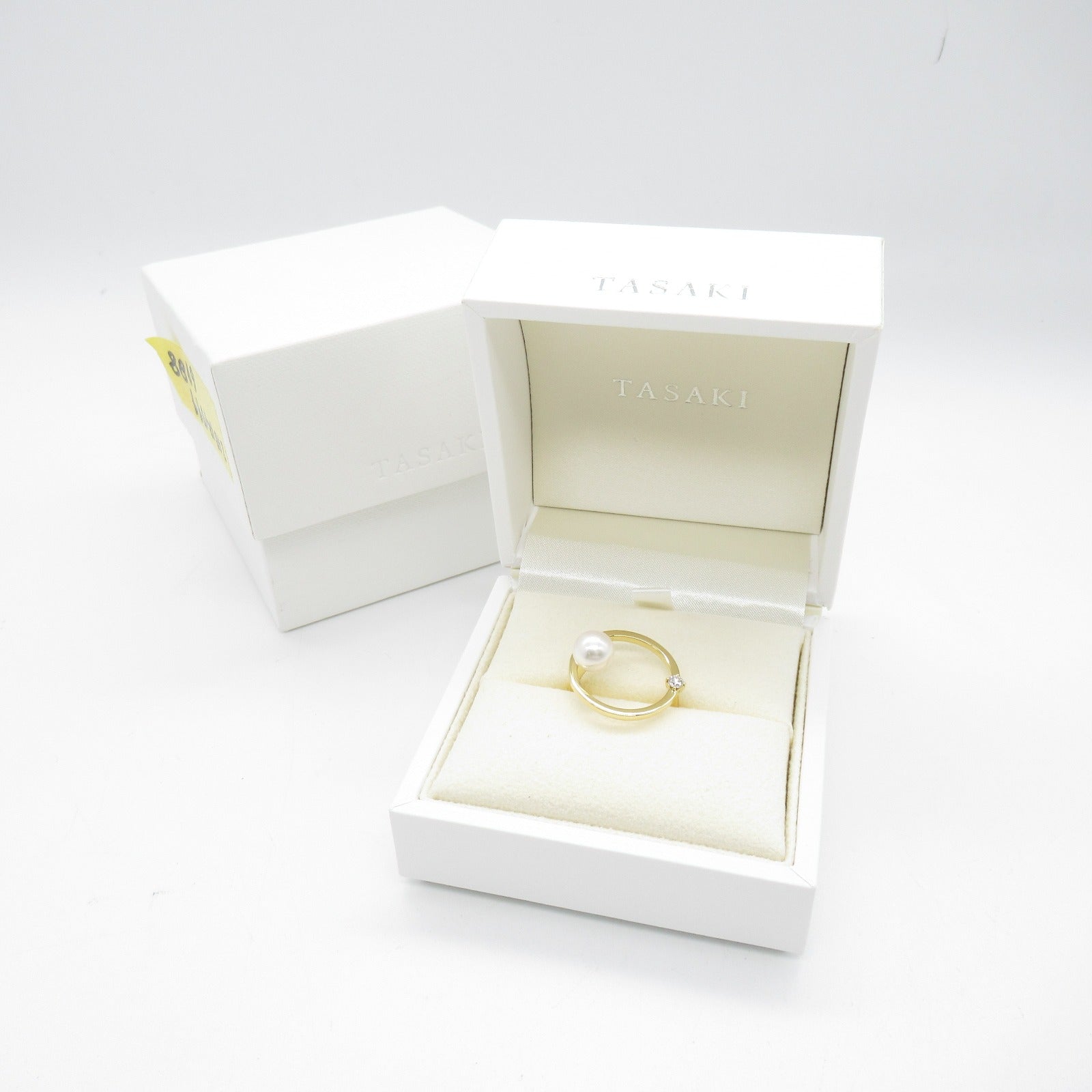 Tasaki Kinetic Akoya Pearl Diamond Ring K18 YG