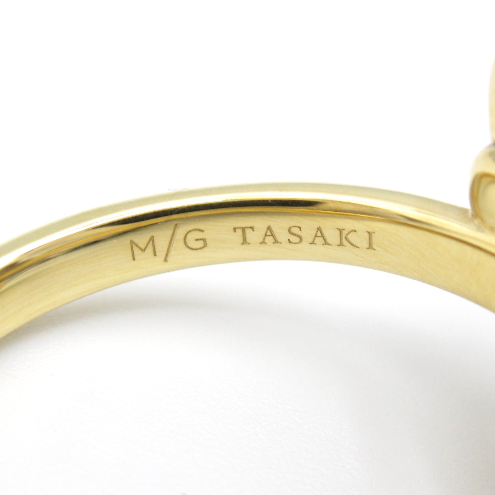 Tasaki Arlequin Slashed Freshwater Pearl Ring K18 Yellow Gold